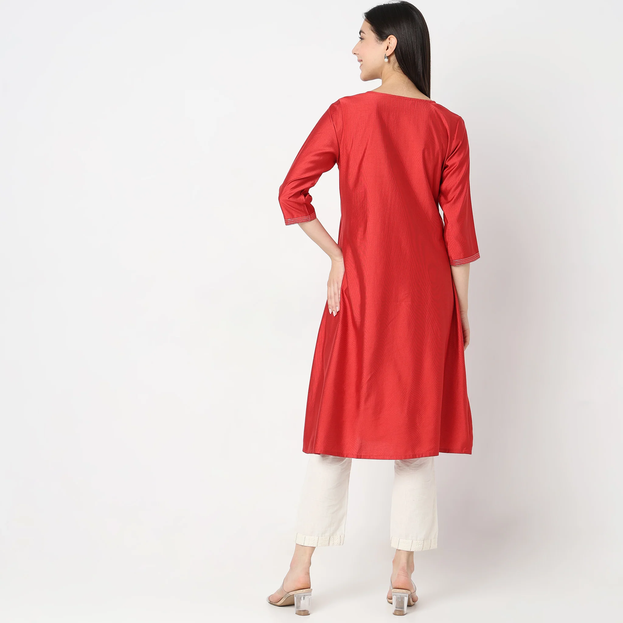 Flare Fit Embroidered Kurta - Image 3