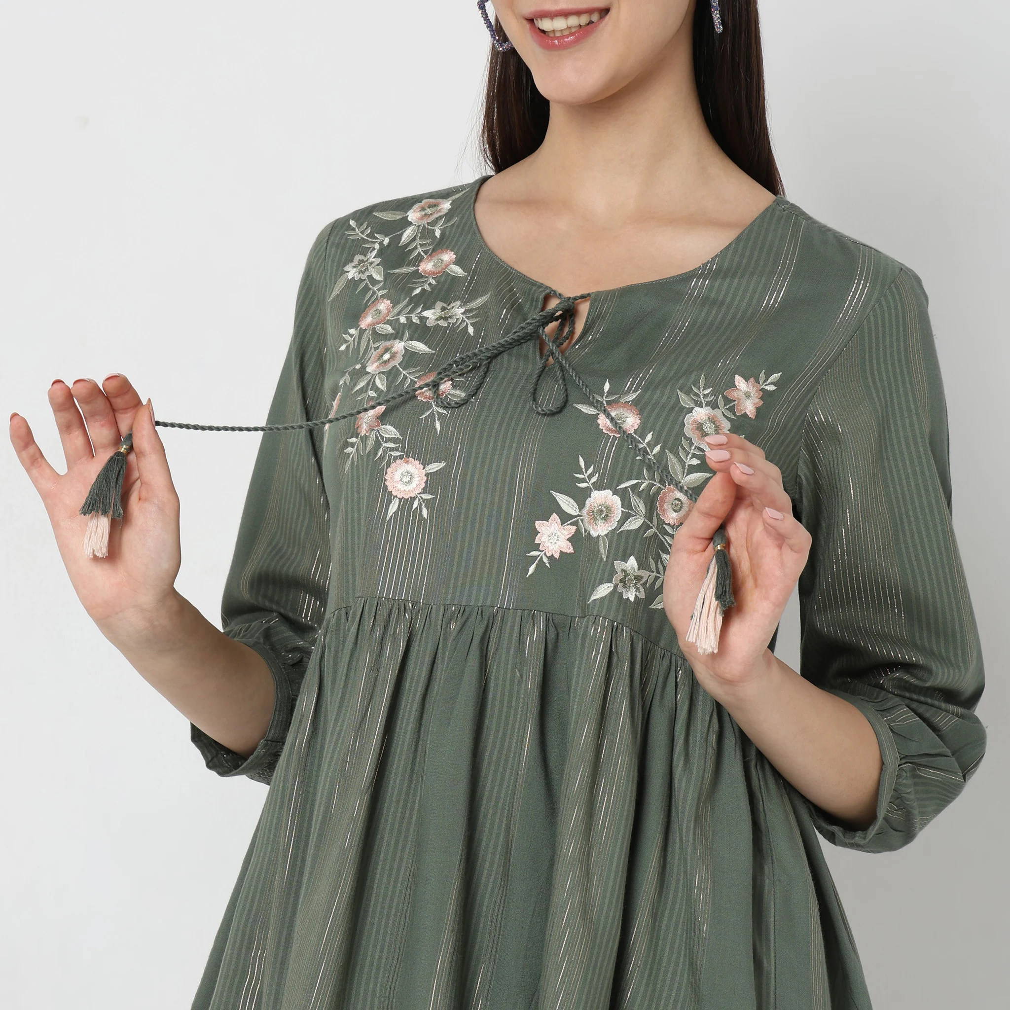 Flare Fit Embroidered Top - Image 4
