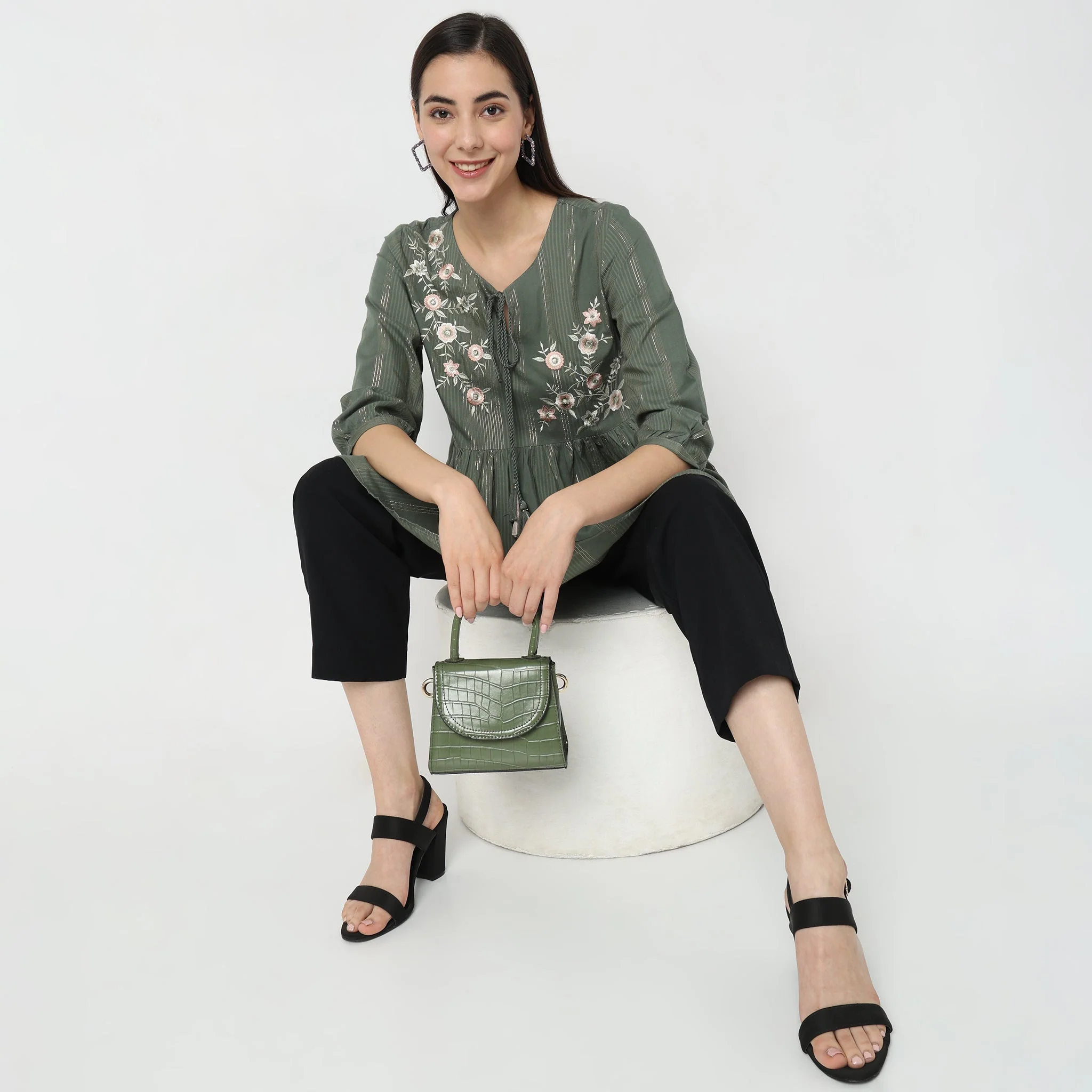Flare Fit Embroidered Top - Image 6