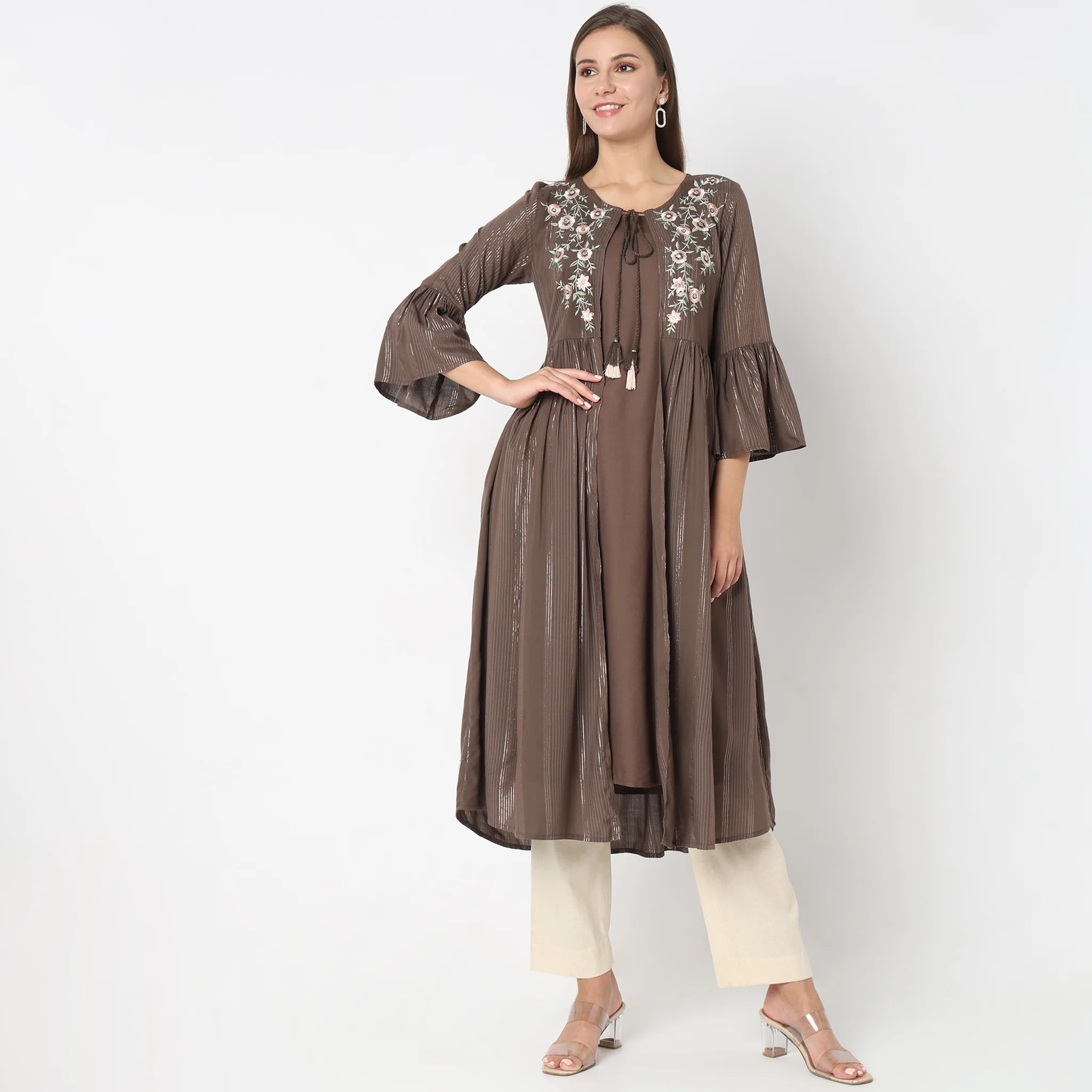Flare Fit Embroidered Dress - Image 2