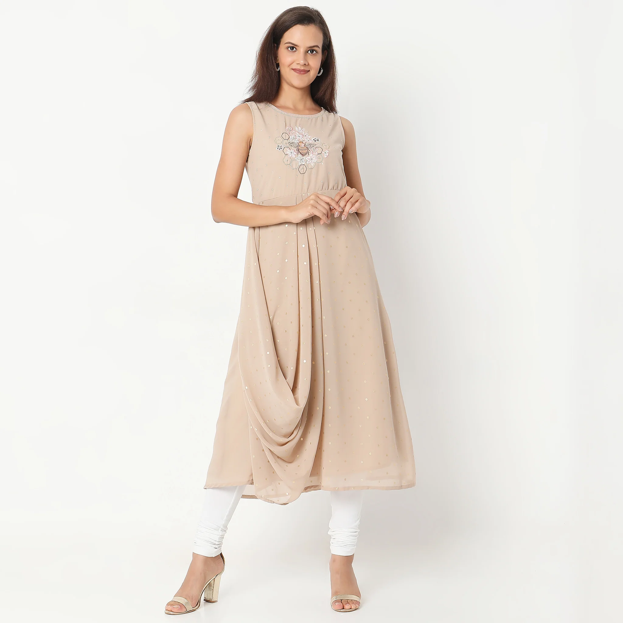 Flare Fit Embroidered Dress - Image 2