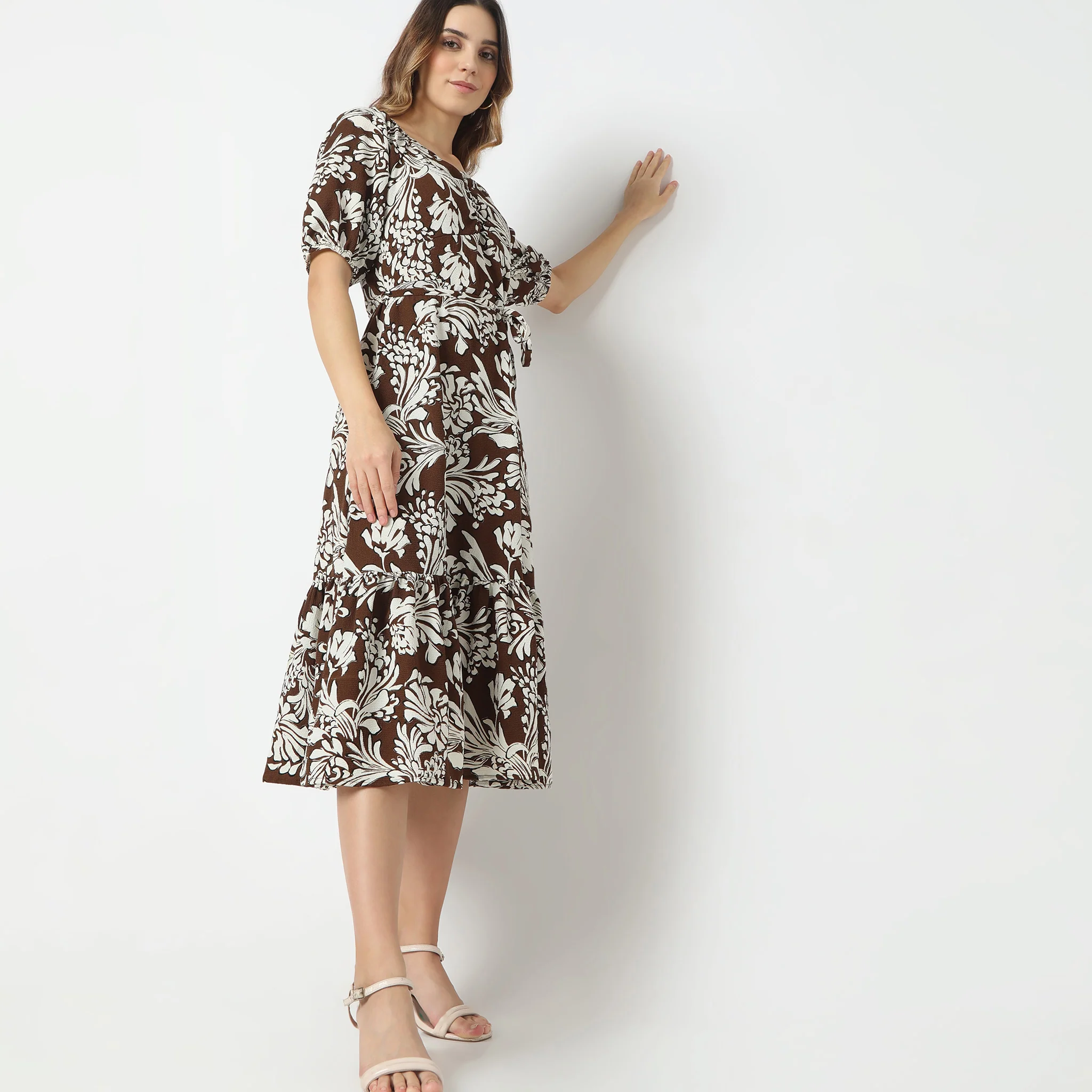 Flare Fit Floral Dress - Image 11