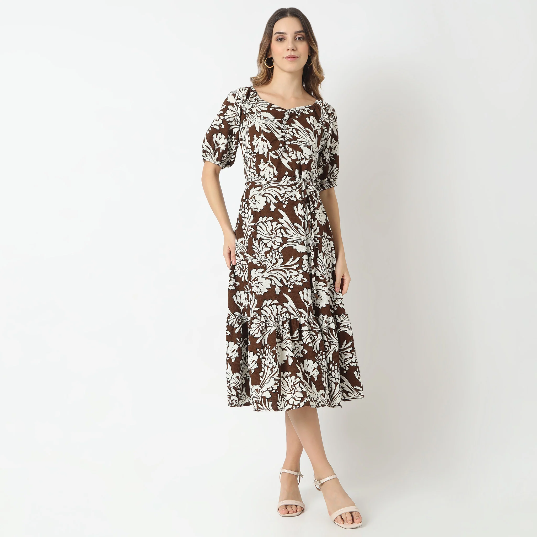 Flare Fit Floral Dress - Image 12