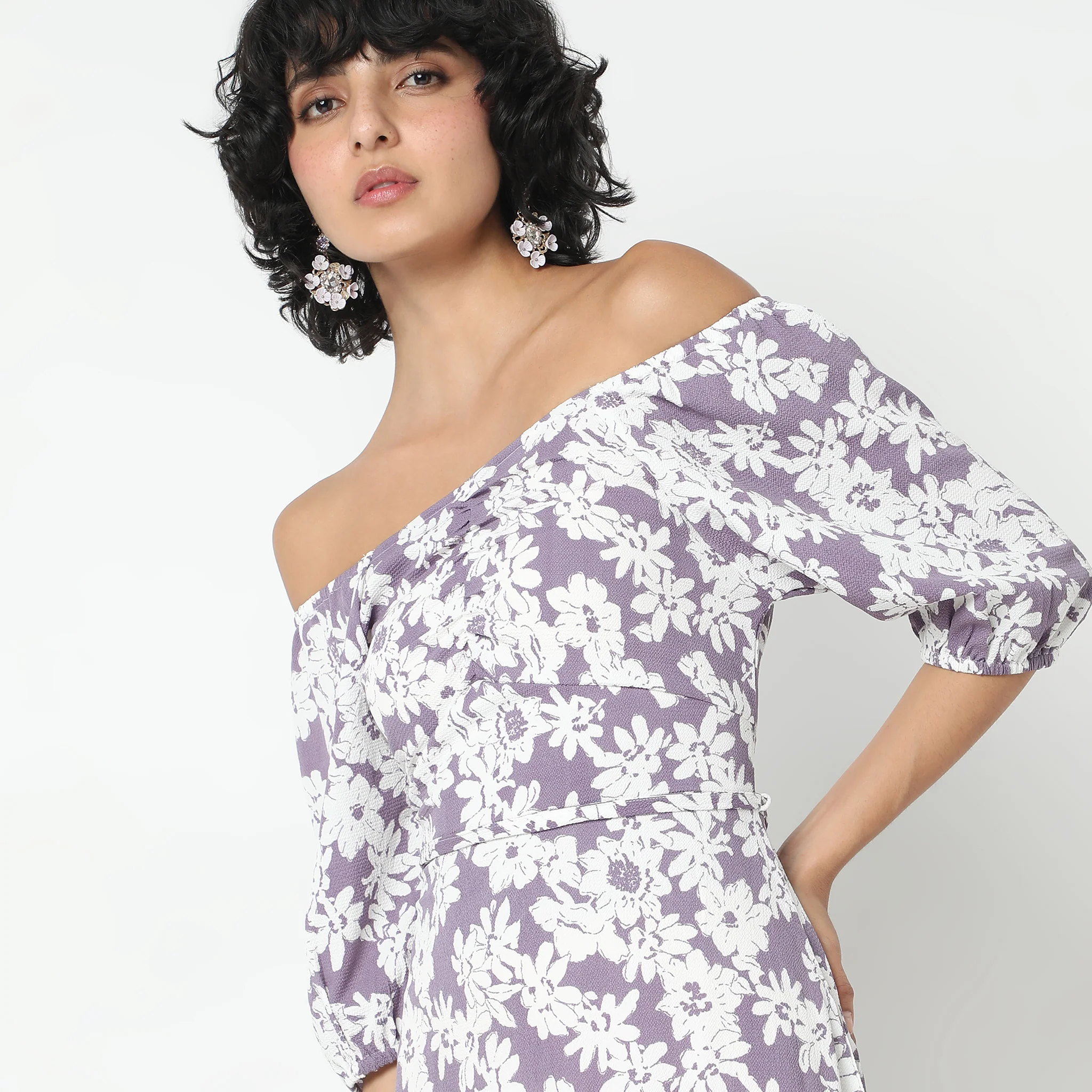 Flare Fit Floral Dress - Image 4