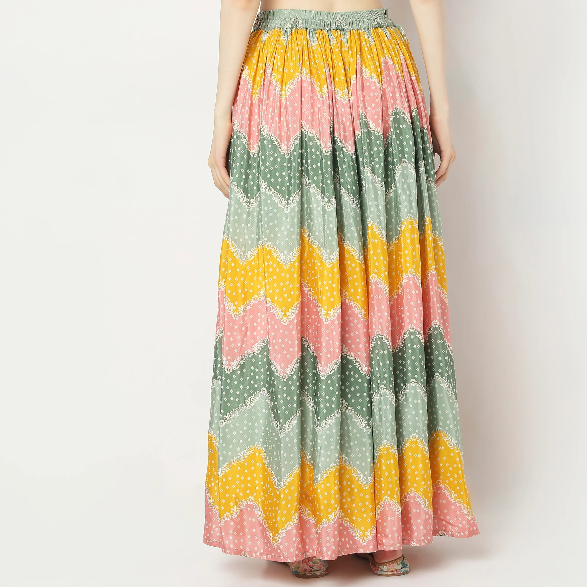 Flare Fit Full Length Skirt - Image 3