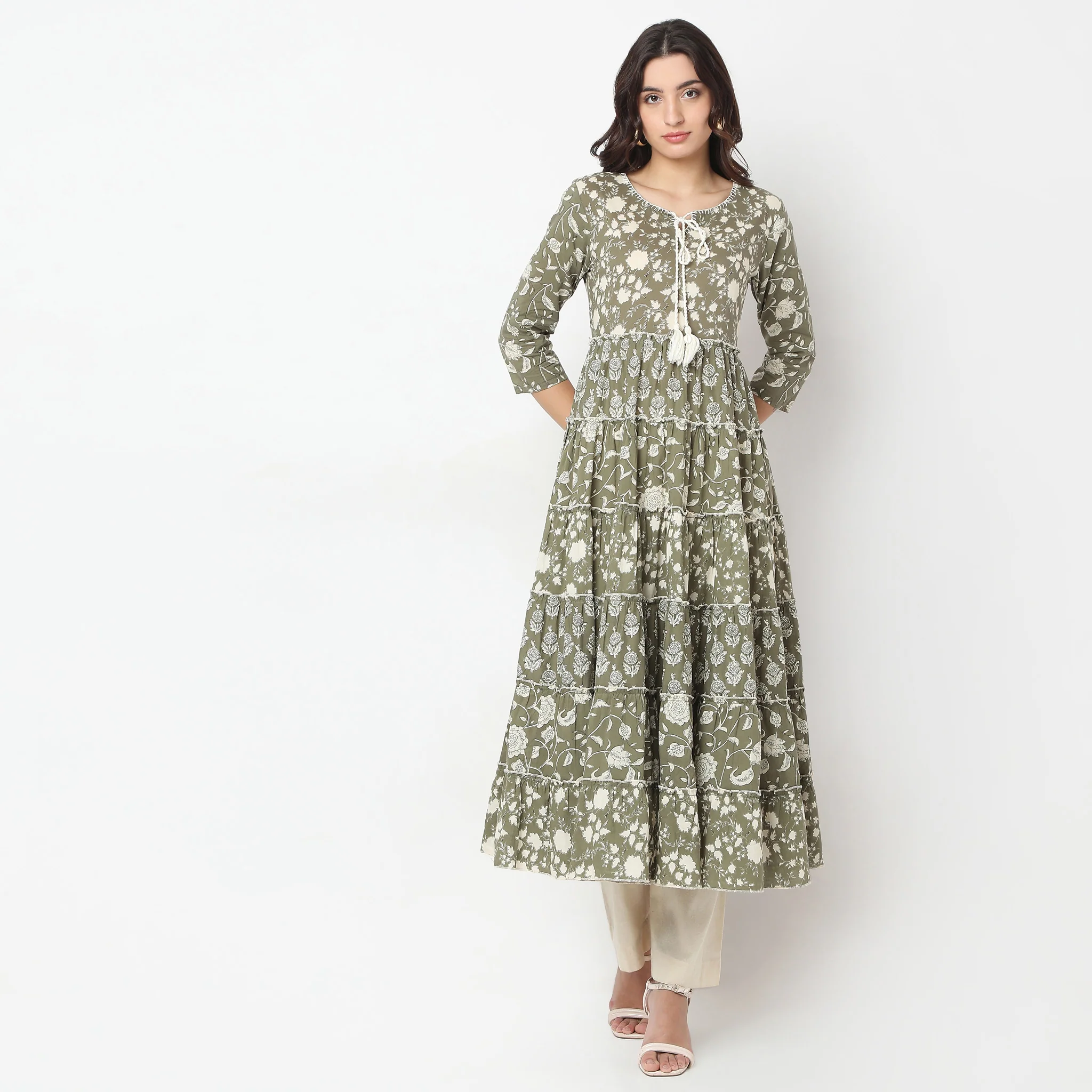 Flare Fit Printed A-Line Kurta - Image 2