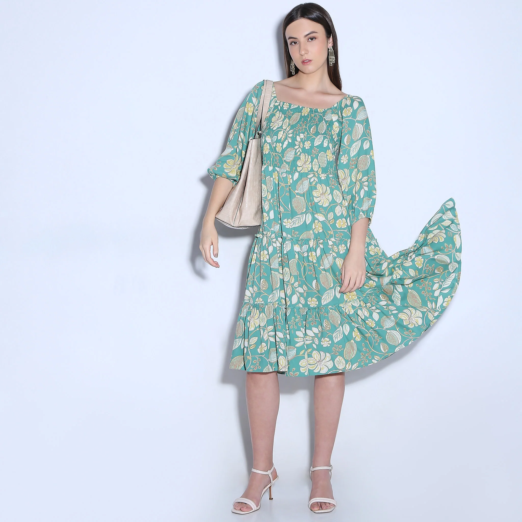 Flare Fit Printed Dress
