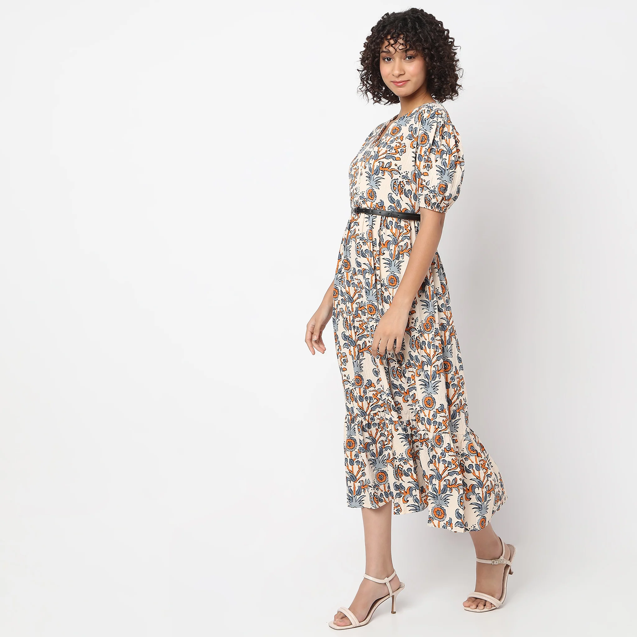 Flare Fit Printed Dress - Image 5