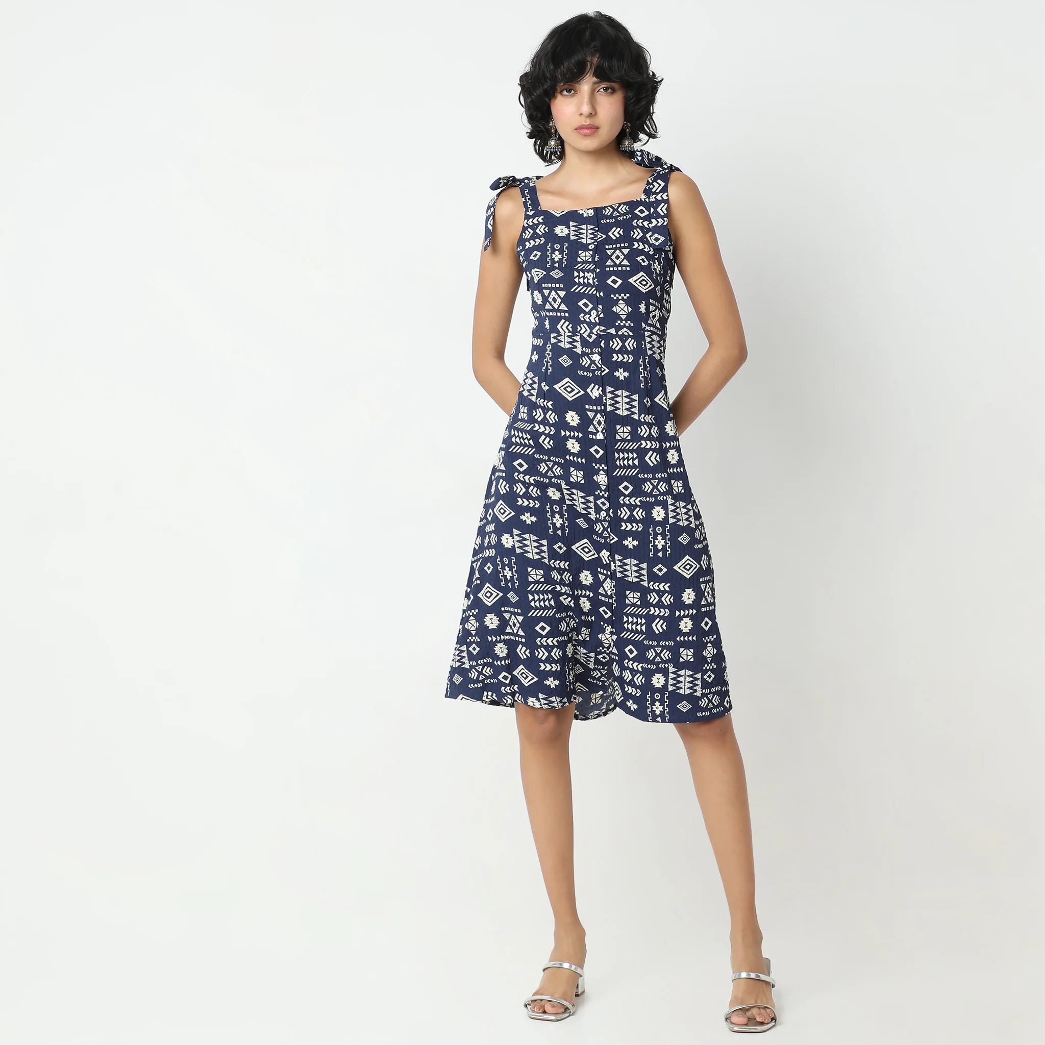Flare Fit Printed Dress - Image 2