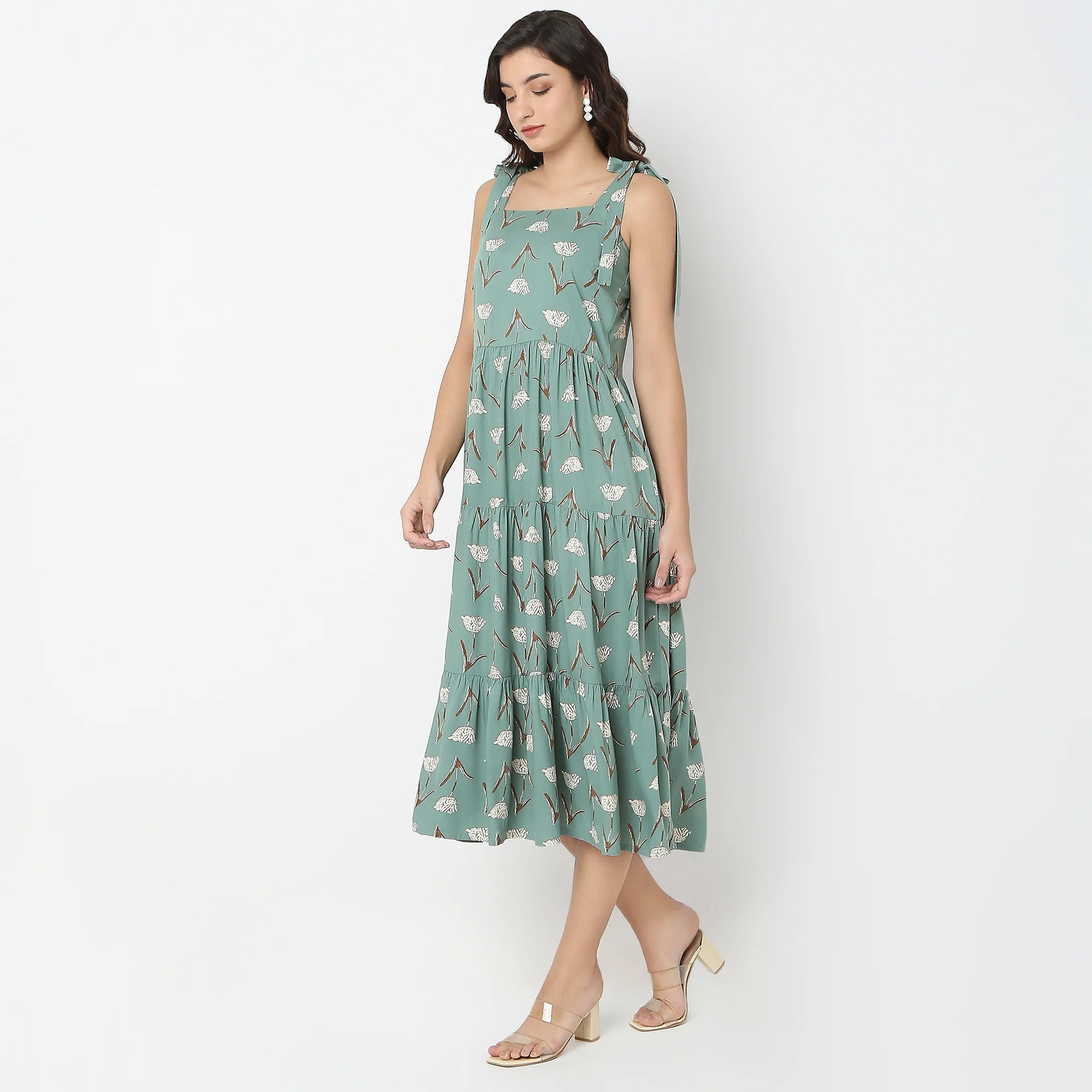 Flare Fit Printed Dress - Image 5