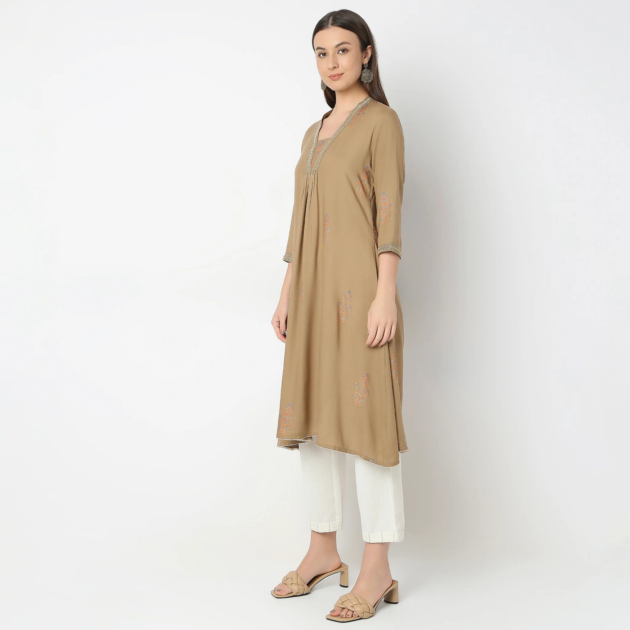Flare Fit Printed Kurta - Image 5