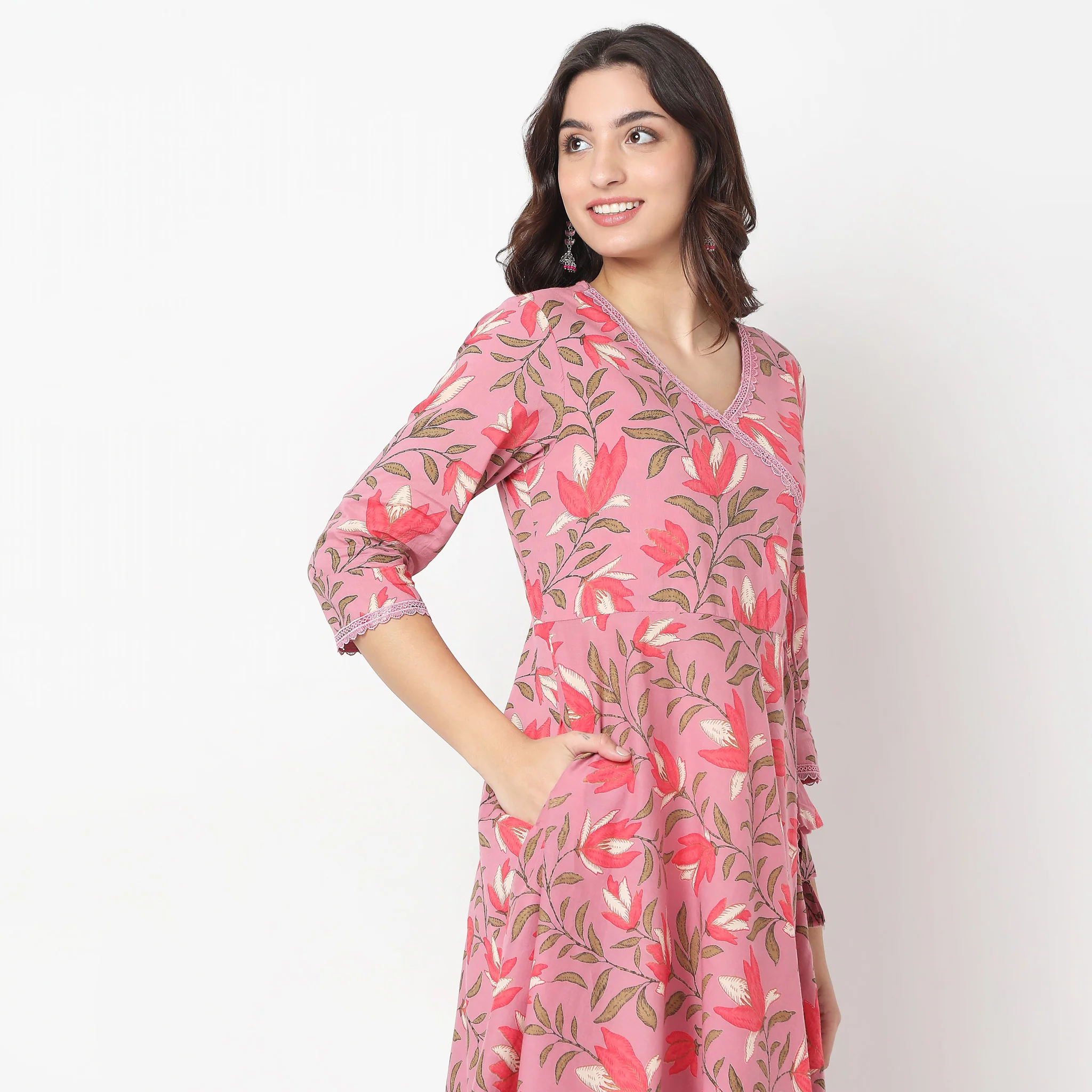 Flare Fit Printed Kurta - Image 4