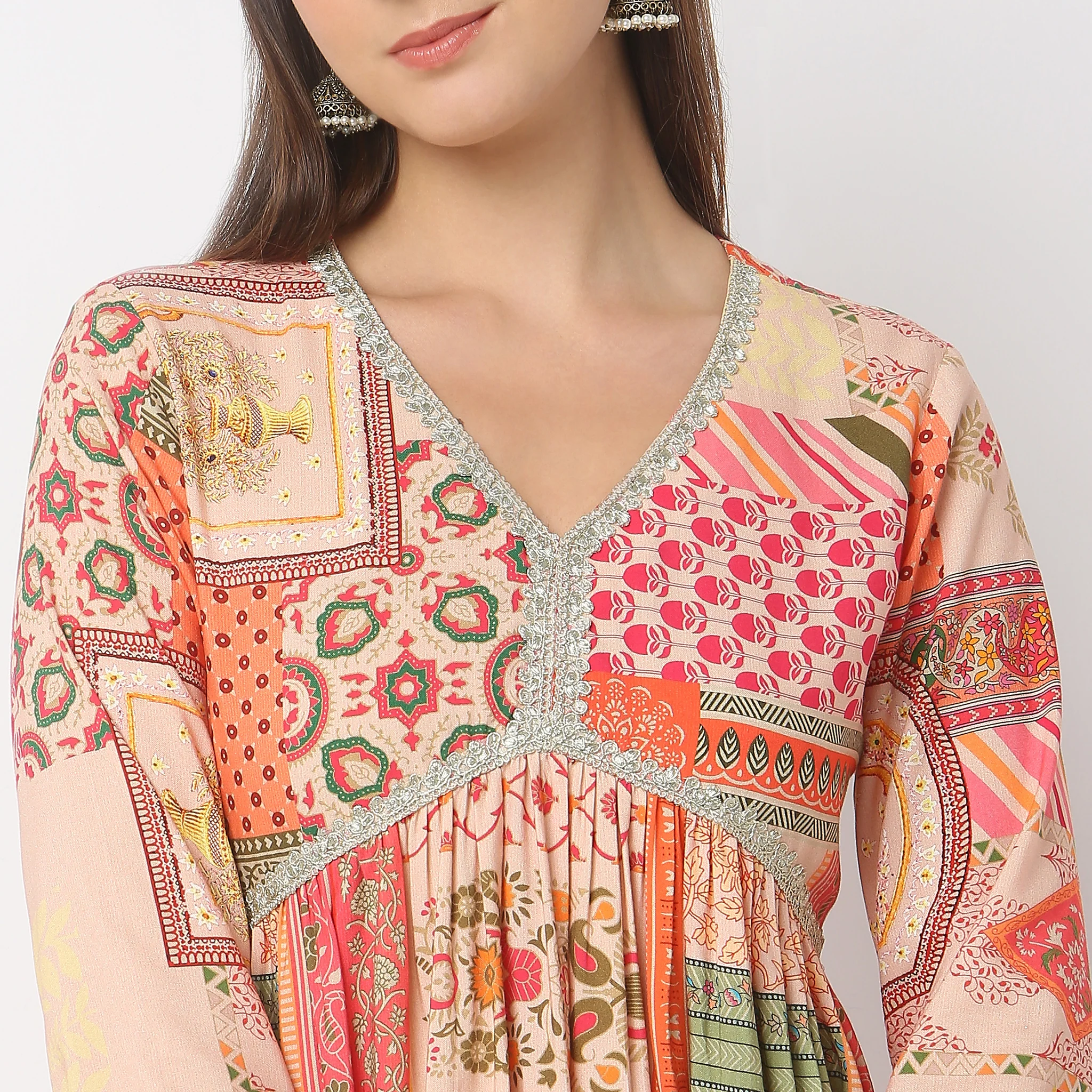 Flare Fit Printed Kurta - Image 4