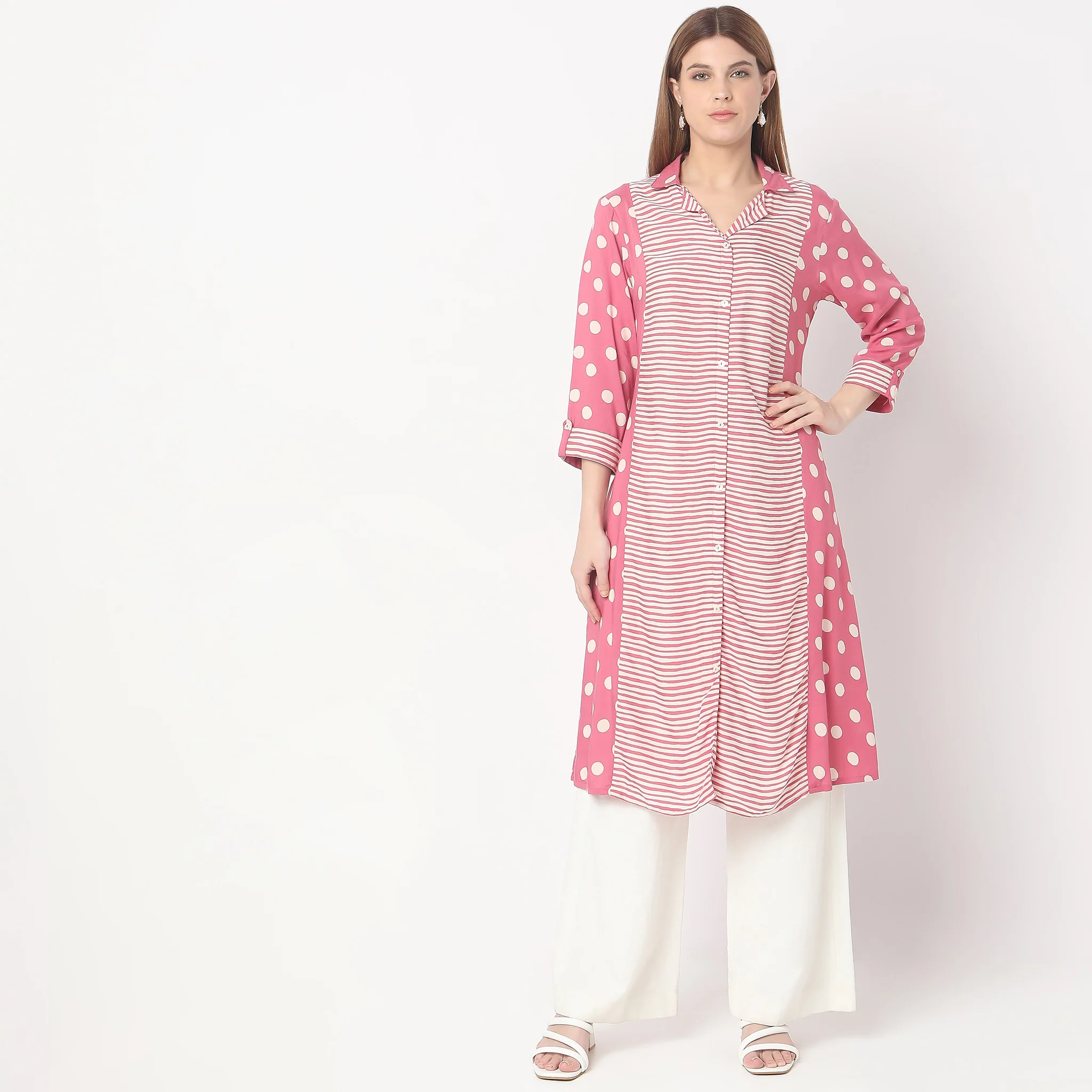 Flare Fit Printed Kurta - Image 2