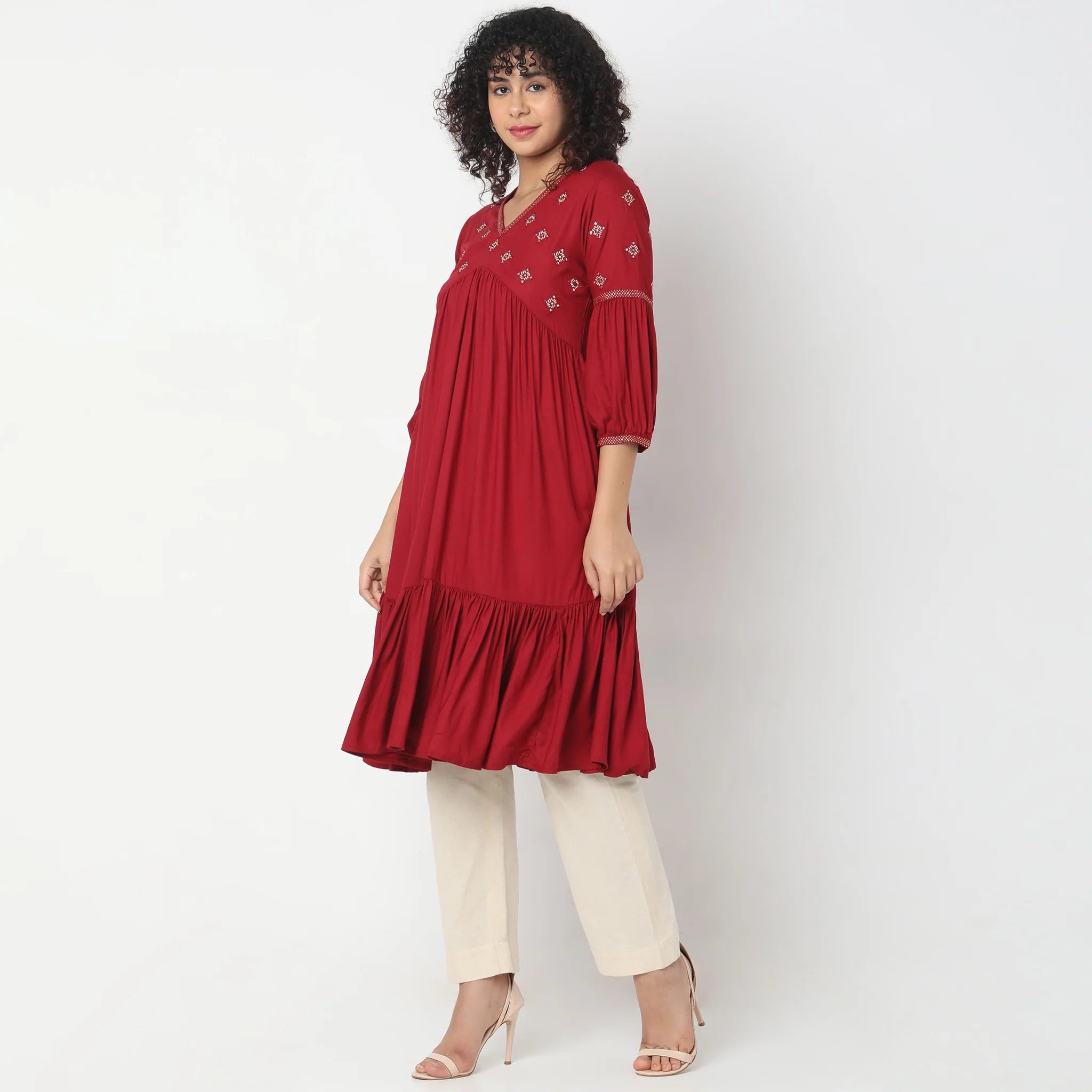 Flare Fit Printed Kurta - Image 5