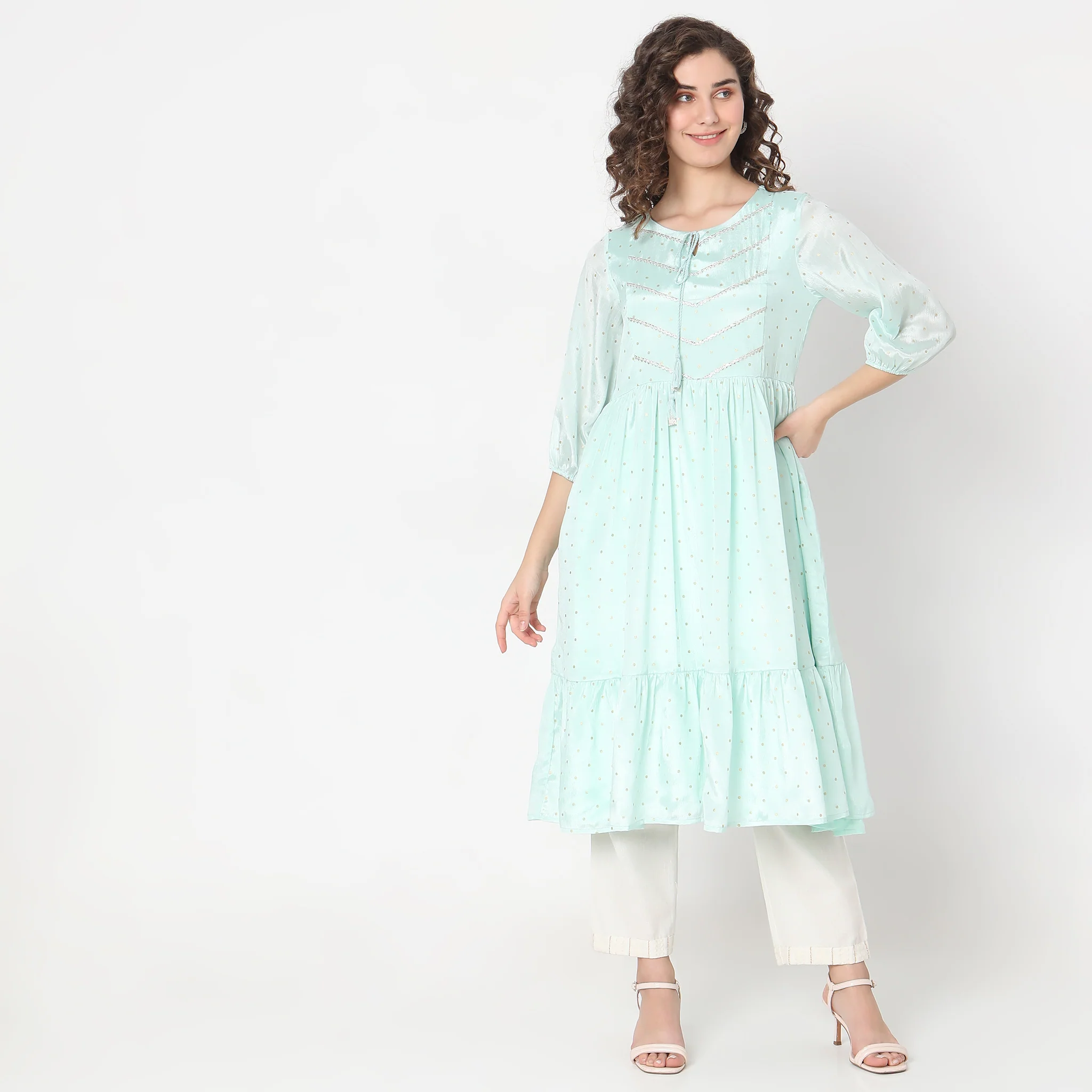 Flare Fit Printed Kurta - Image 2