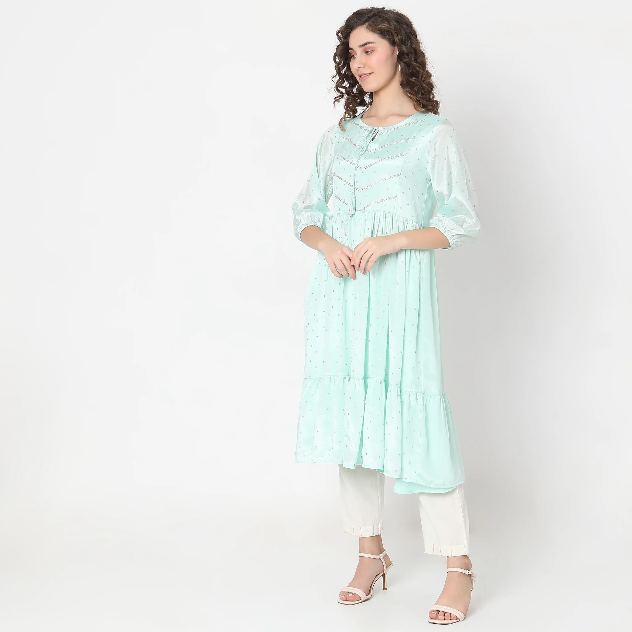 Flare Fit Printed Kurta - Image 5