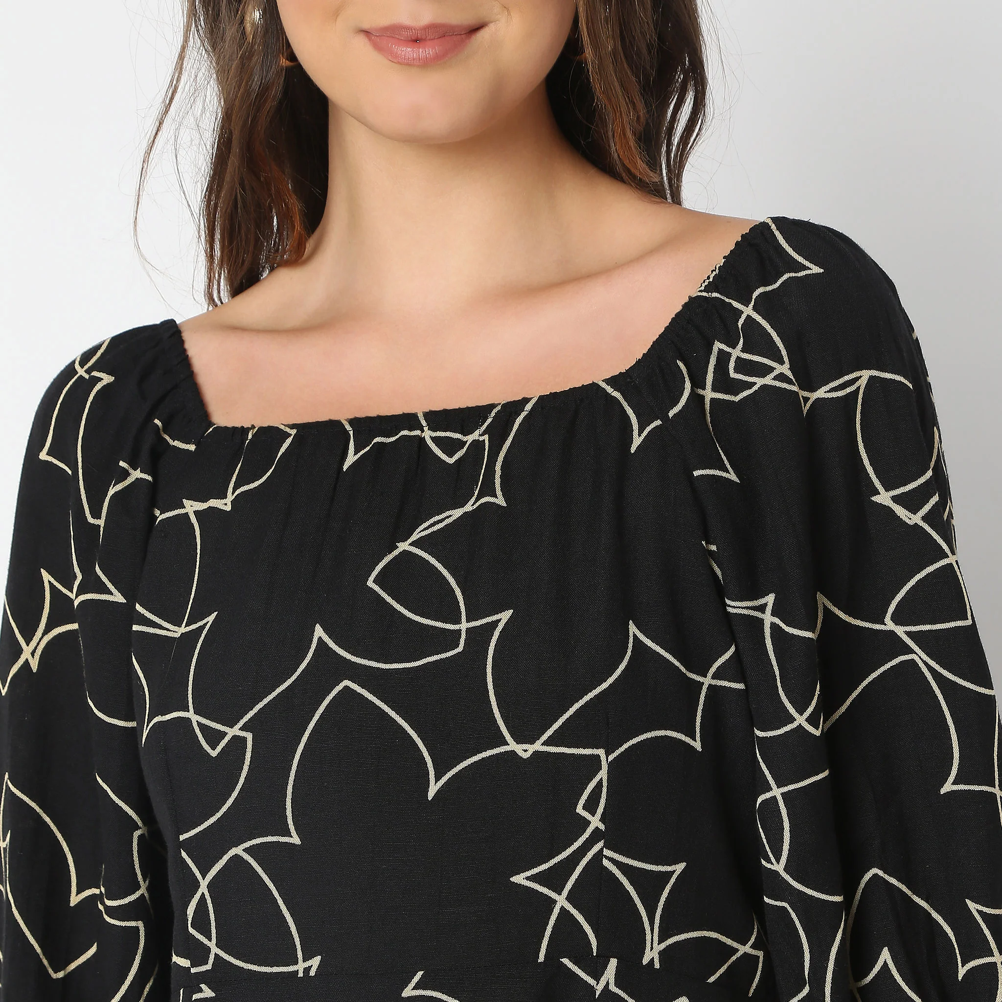 Flare Fit Printed Dress - Image 4