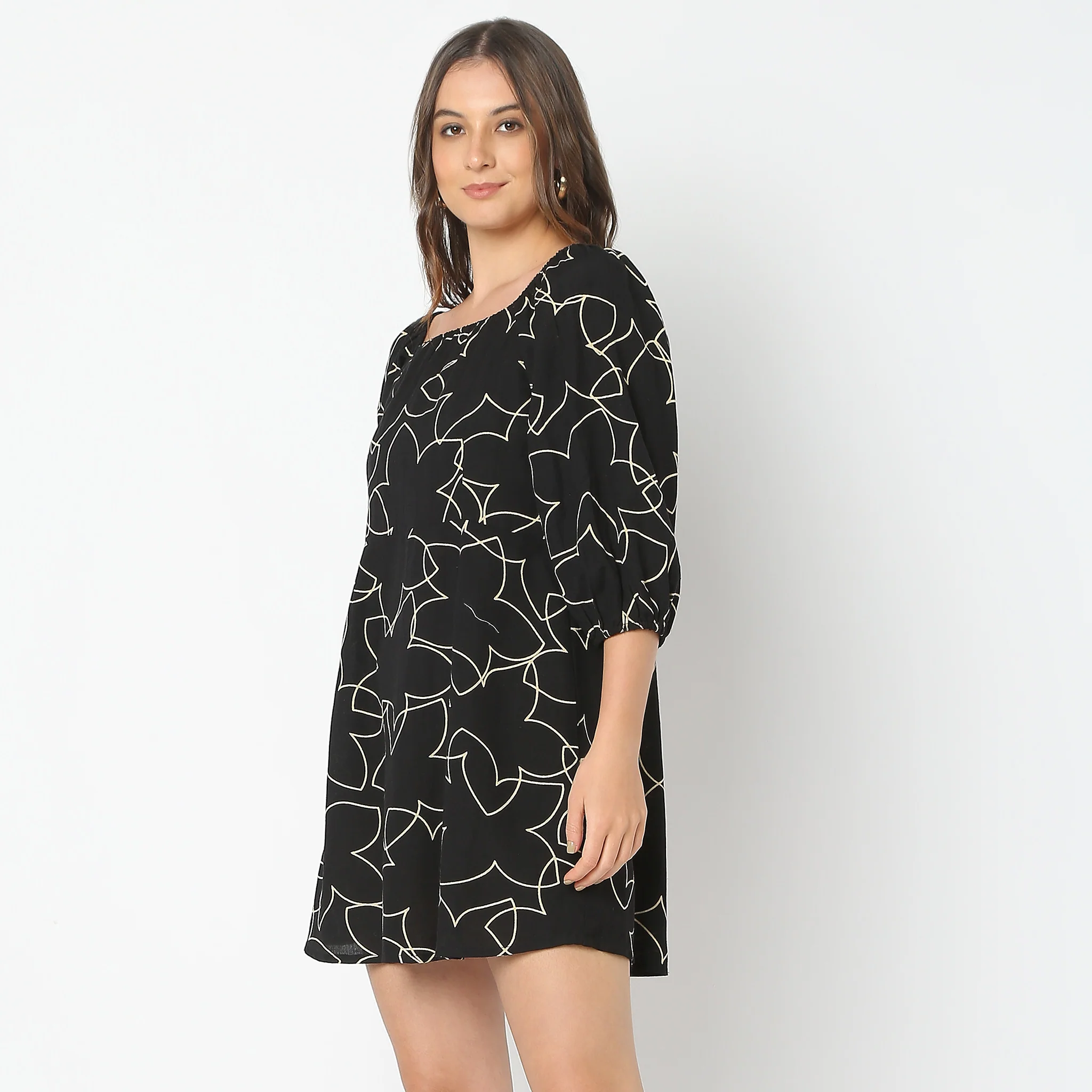 Flare Fit Printed Dress - Image 5