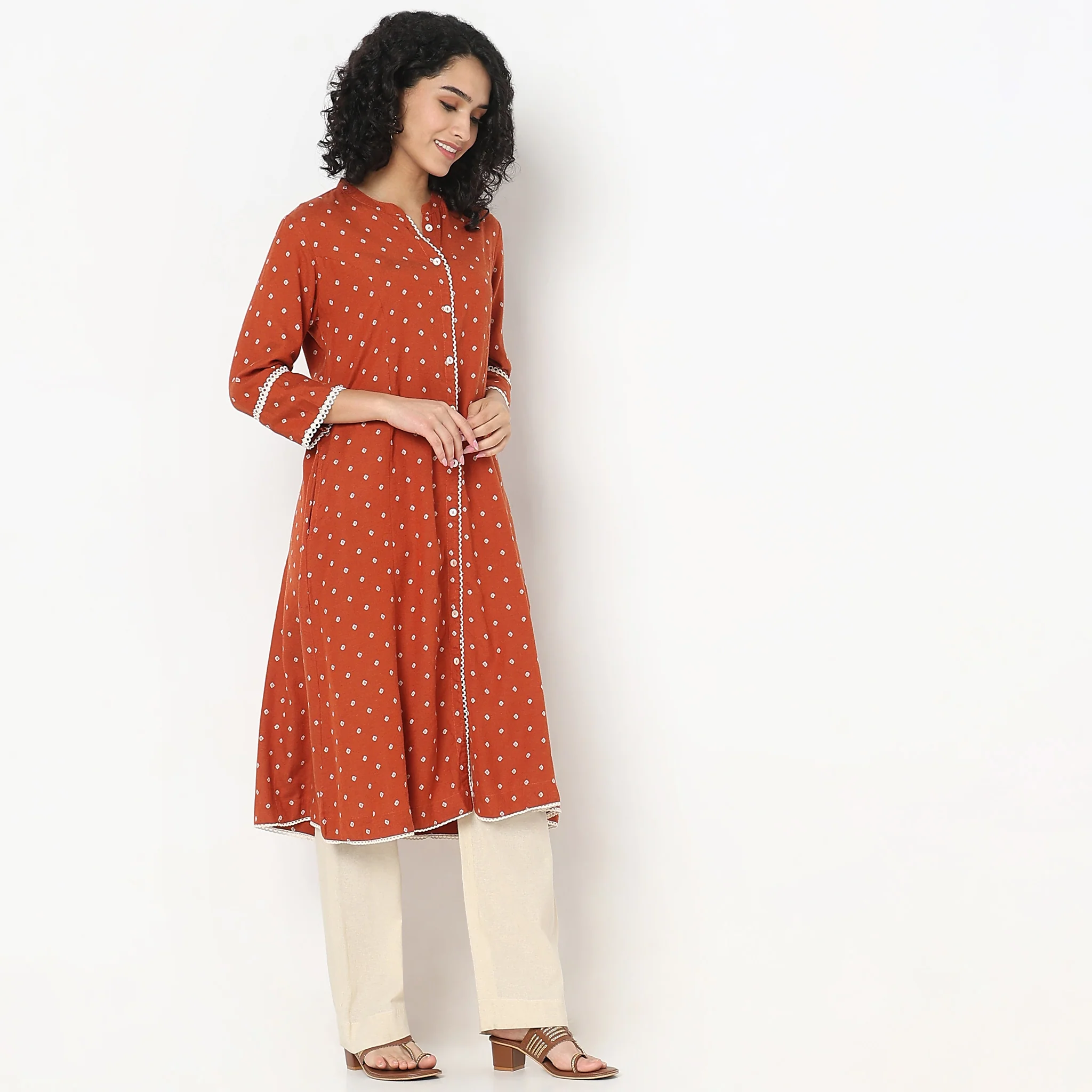 Flare Fit Printed Kurta - Image 5