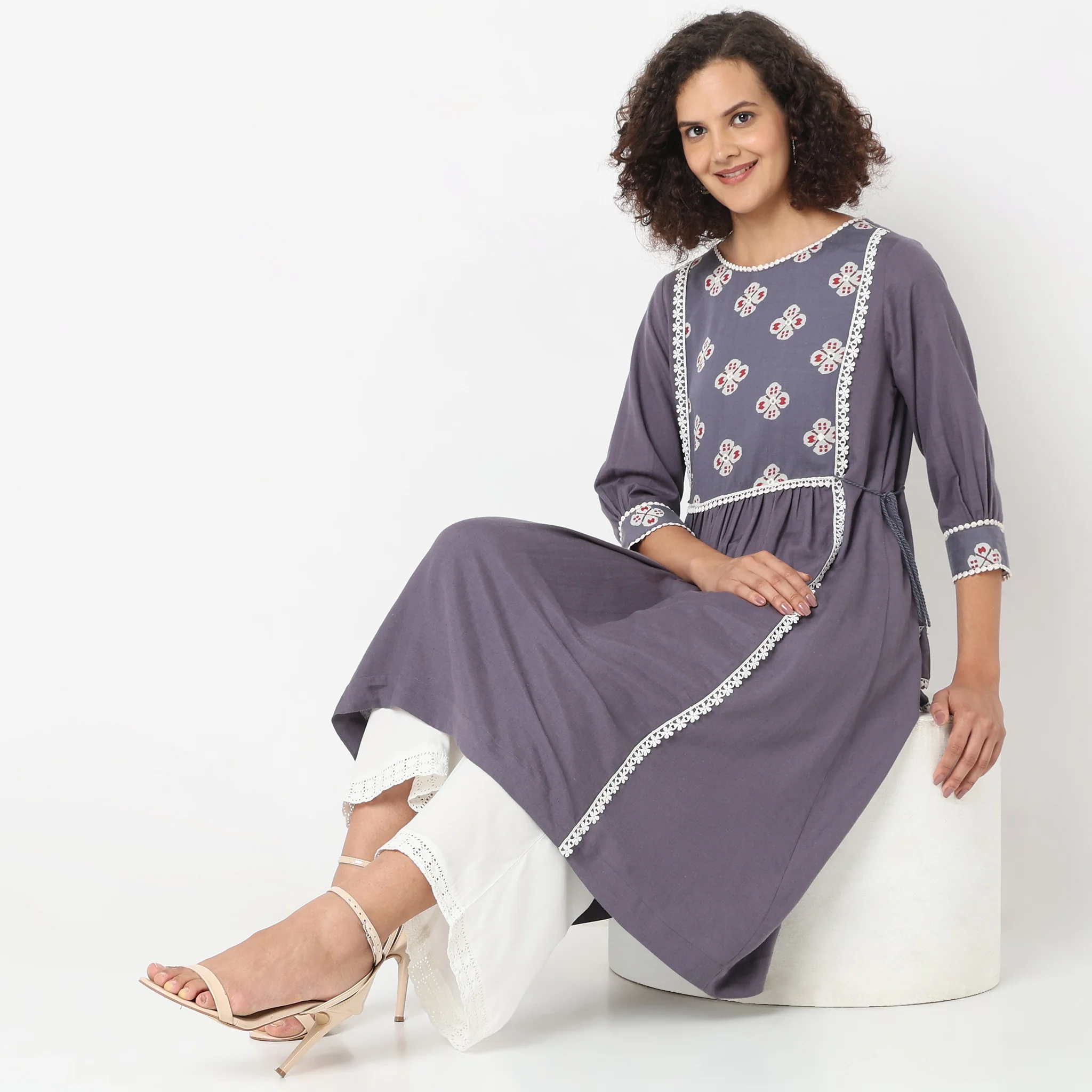 Flare Fit Printed Kurta - Image 6