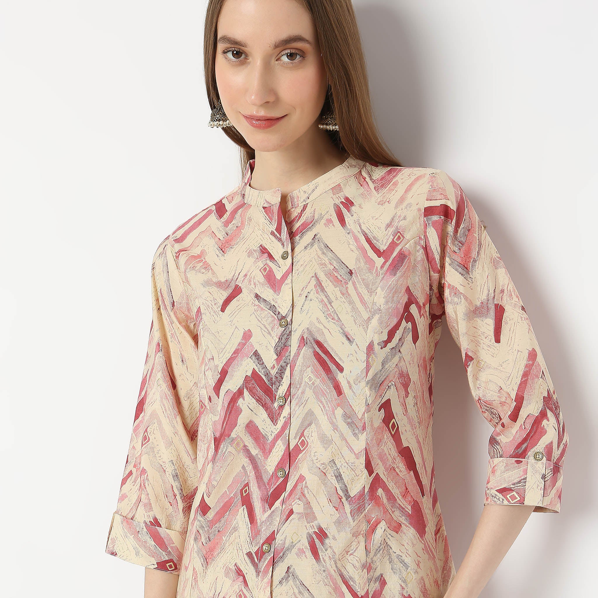 Flare Fit Printed Kurta With Pant Set - Image 11
