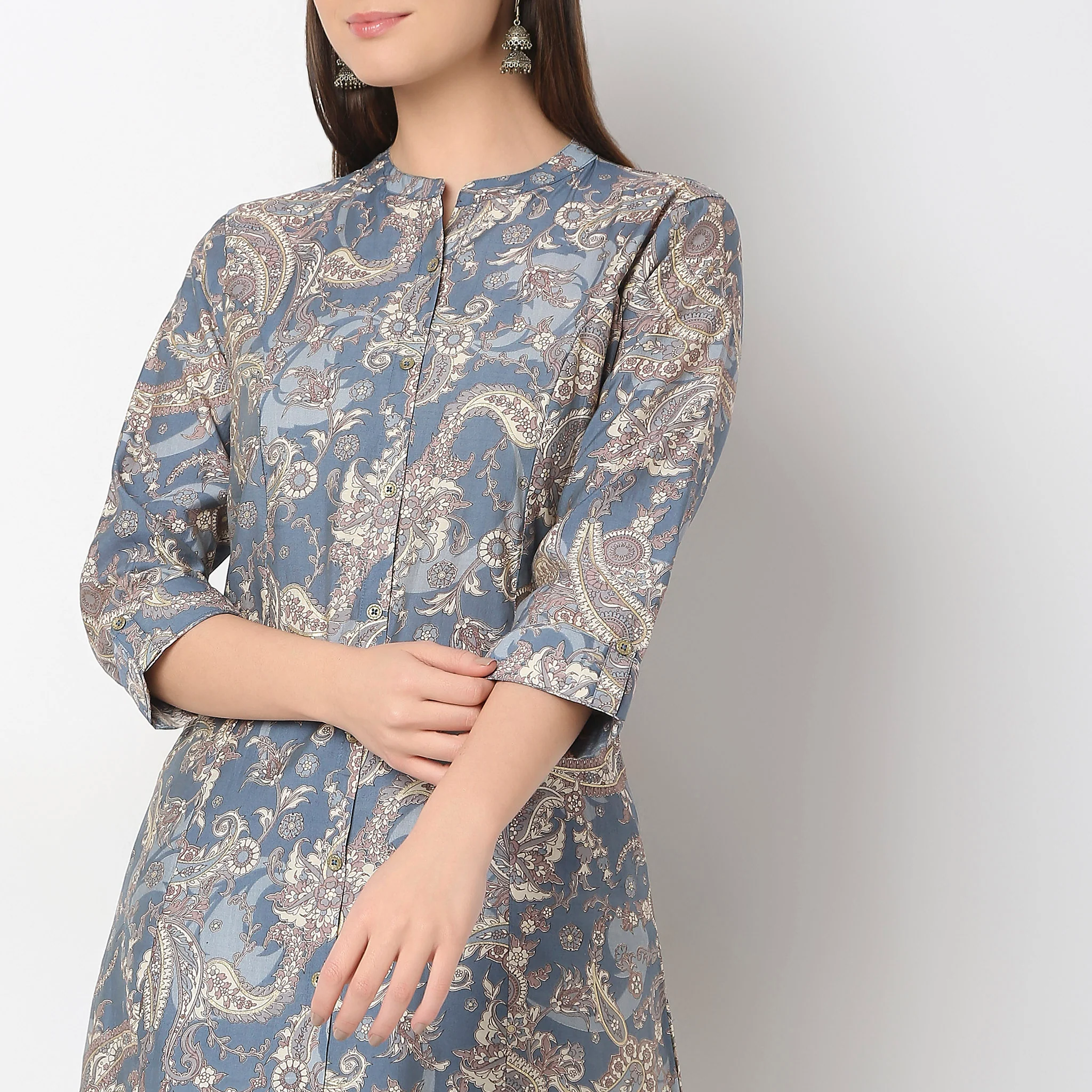 Flare Fit Printed Kurta With Pant Set - Image 4