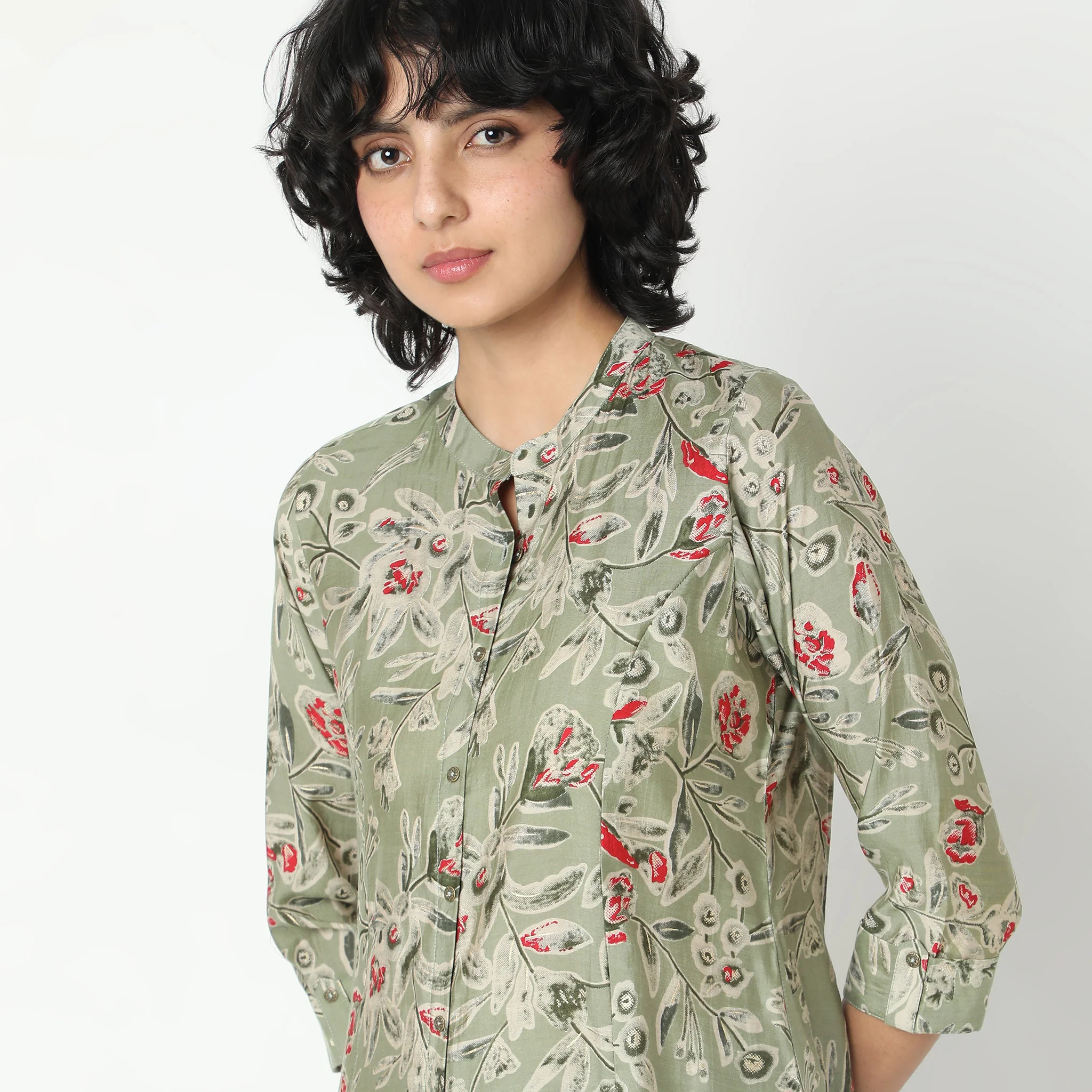 Flare Fit Printed Kurta With Pyjama Set - Image 4
