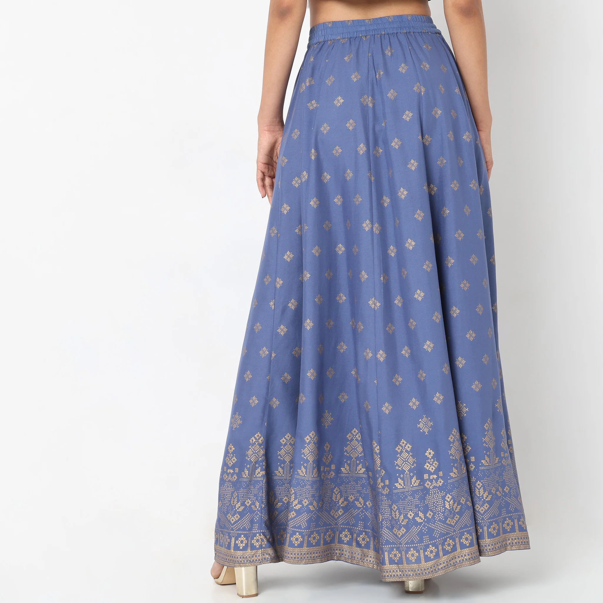 Flare Fit Printed Mid Rise Skirt - Image 3