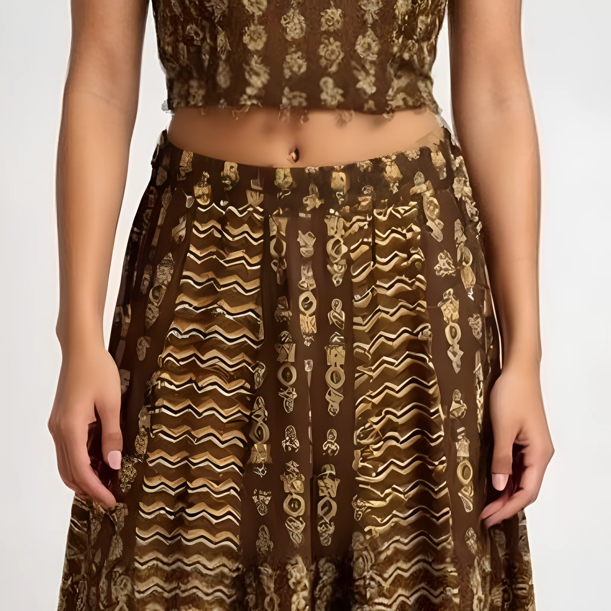 Printed Below Knee Flared Skirt - Image 6