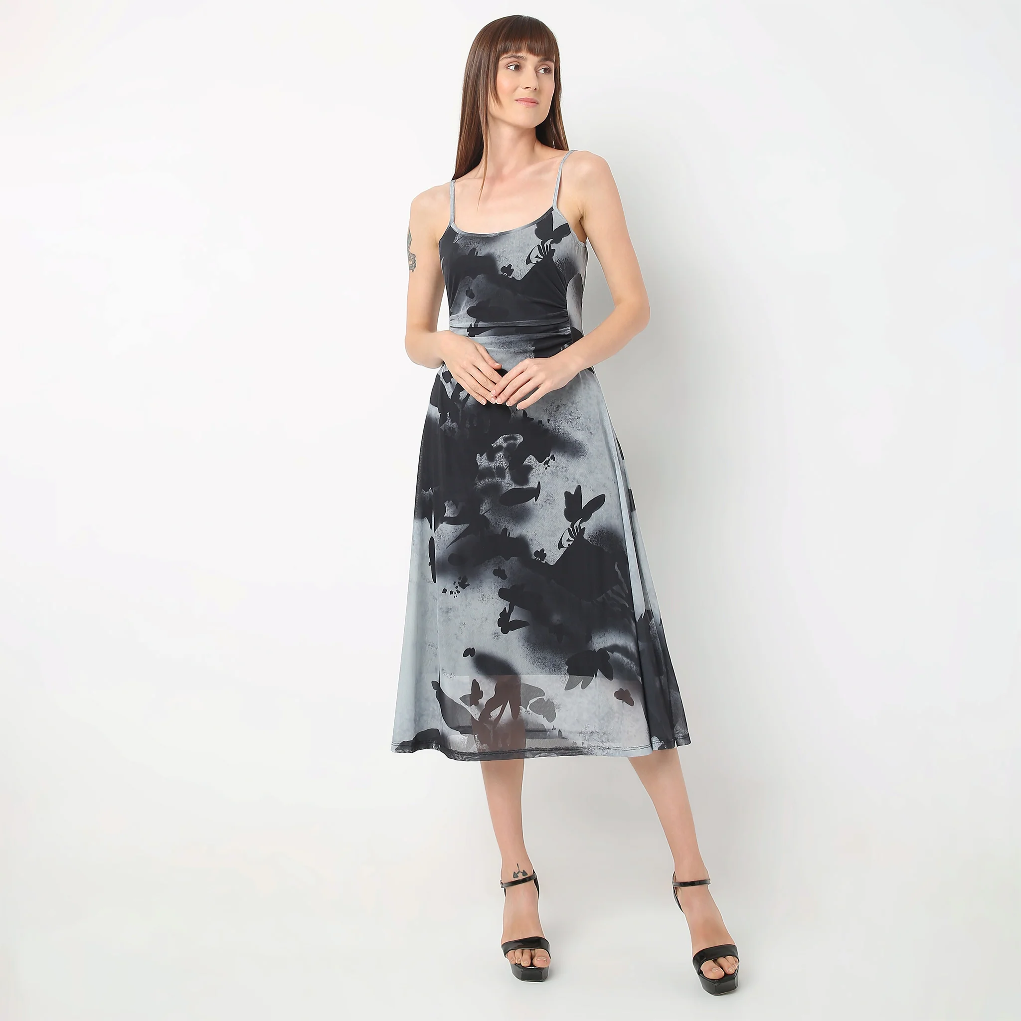 Flare Fit Printed Trendy Dress - Image 2