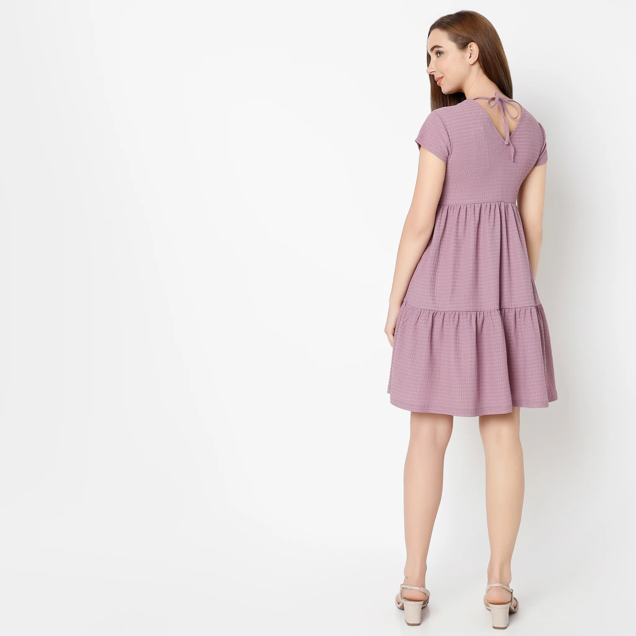 Structured Flared Tear Dress - Image 3