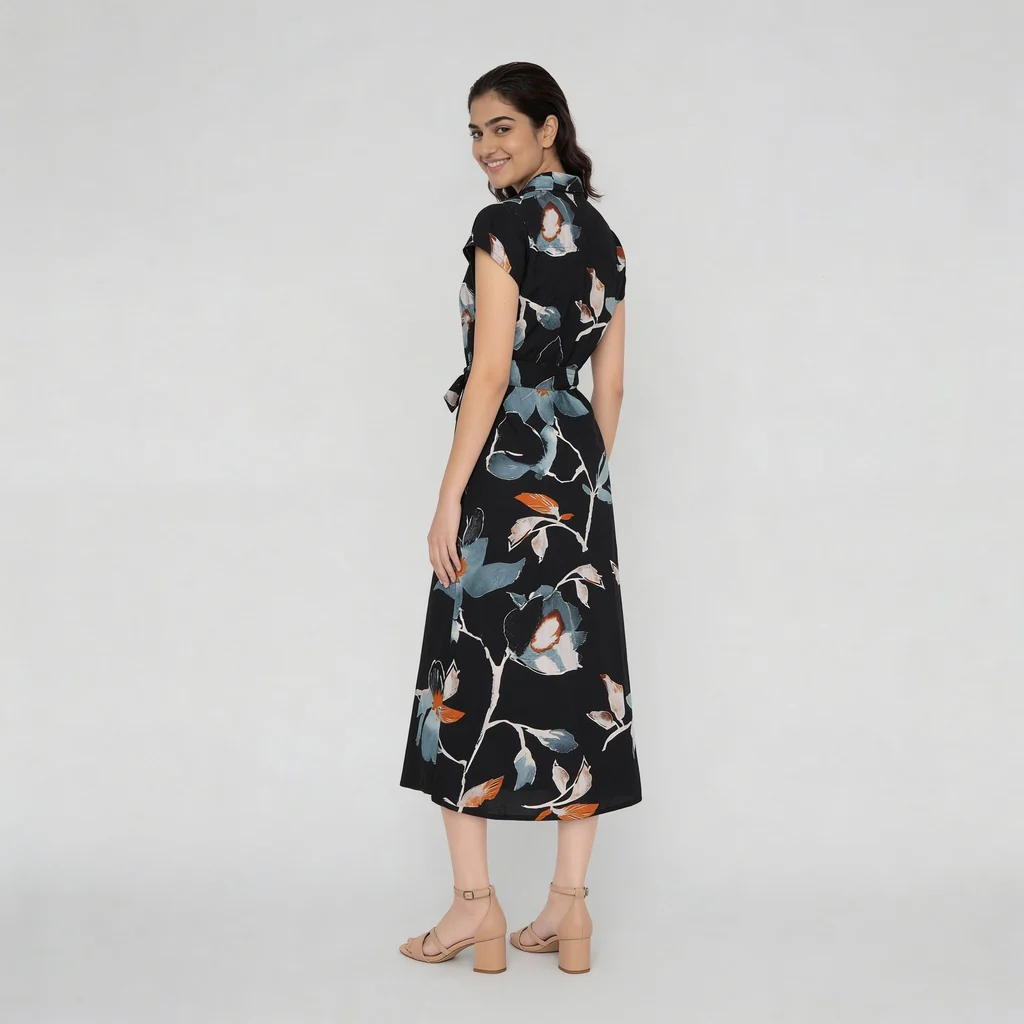 Flared Floral Dress - Image 3