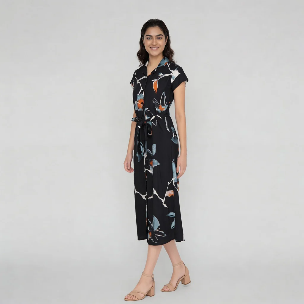 Flared Floral Dress - Image 5