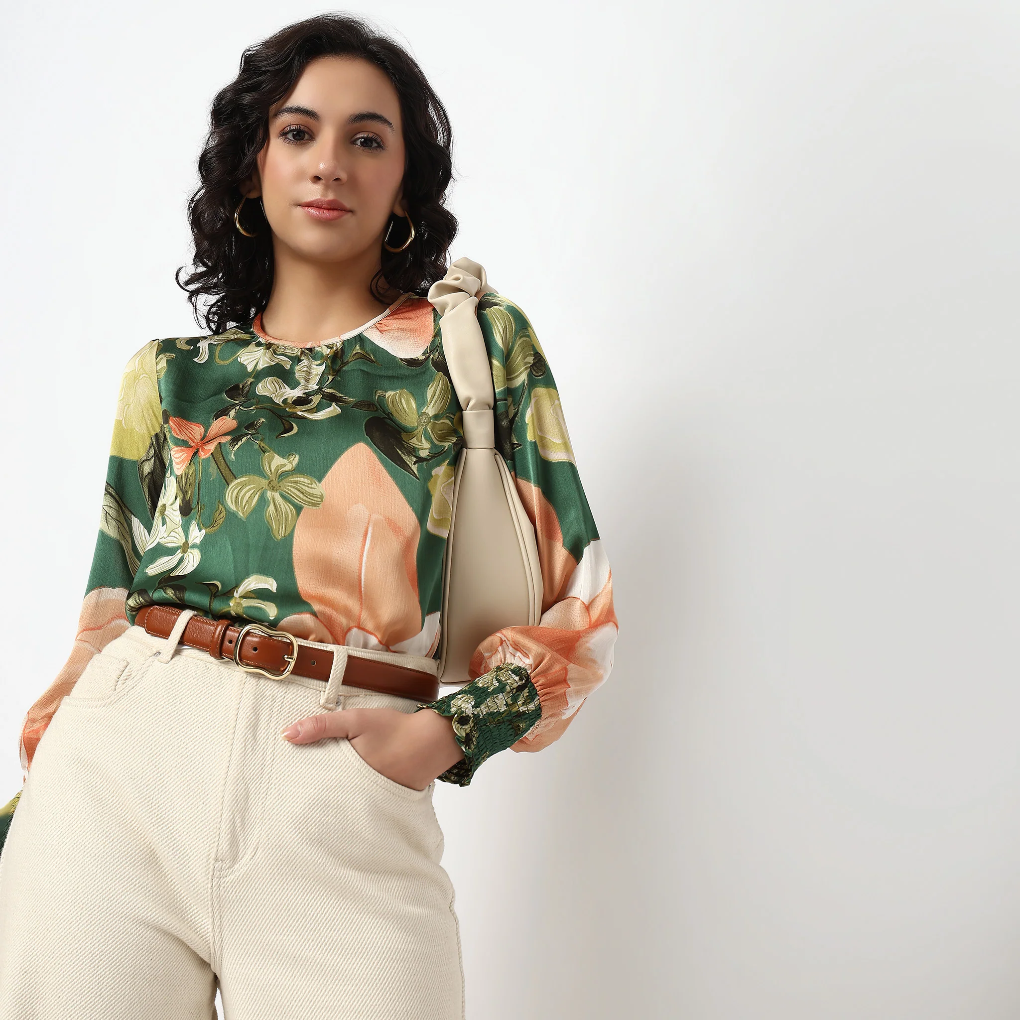 Floral Round Neck Top - Image 2