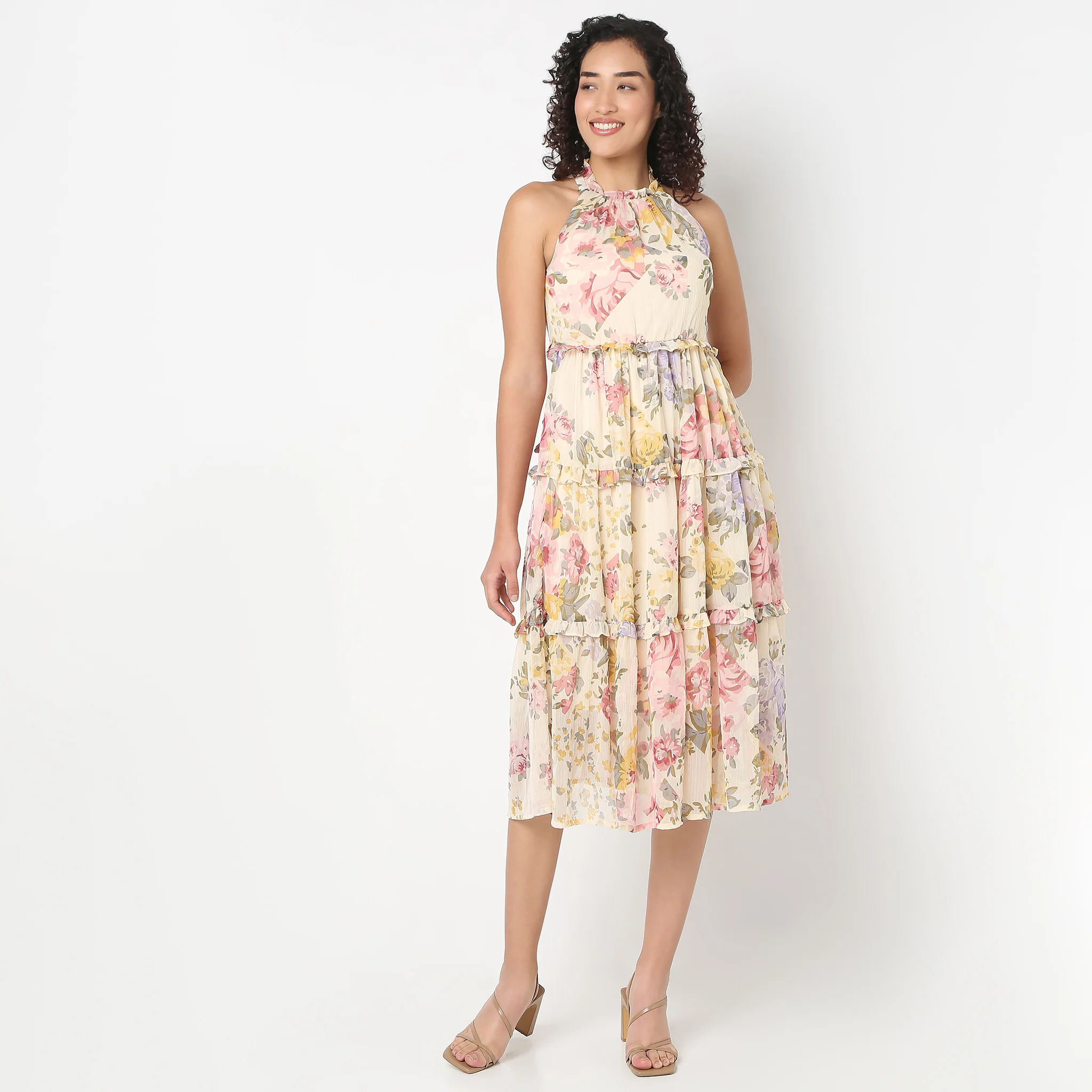 Floral Sleeveless Flared Dress - Image 2