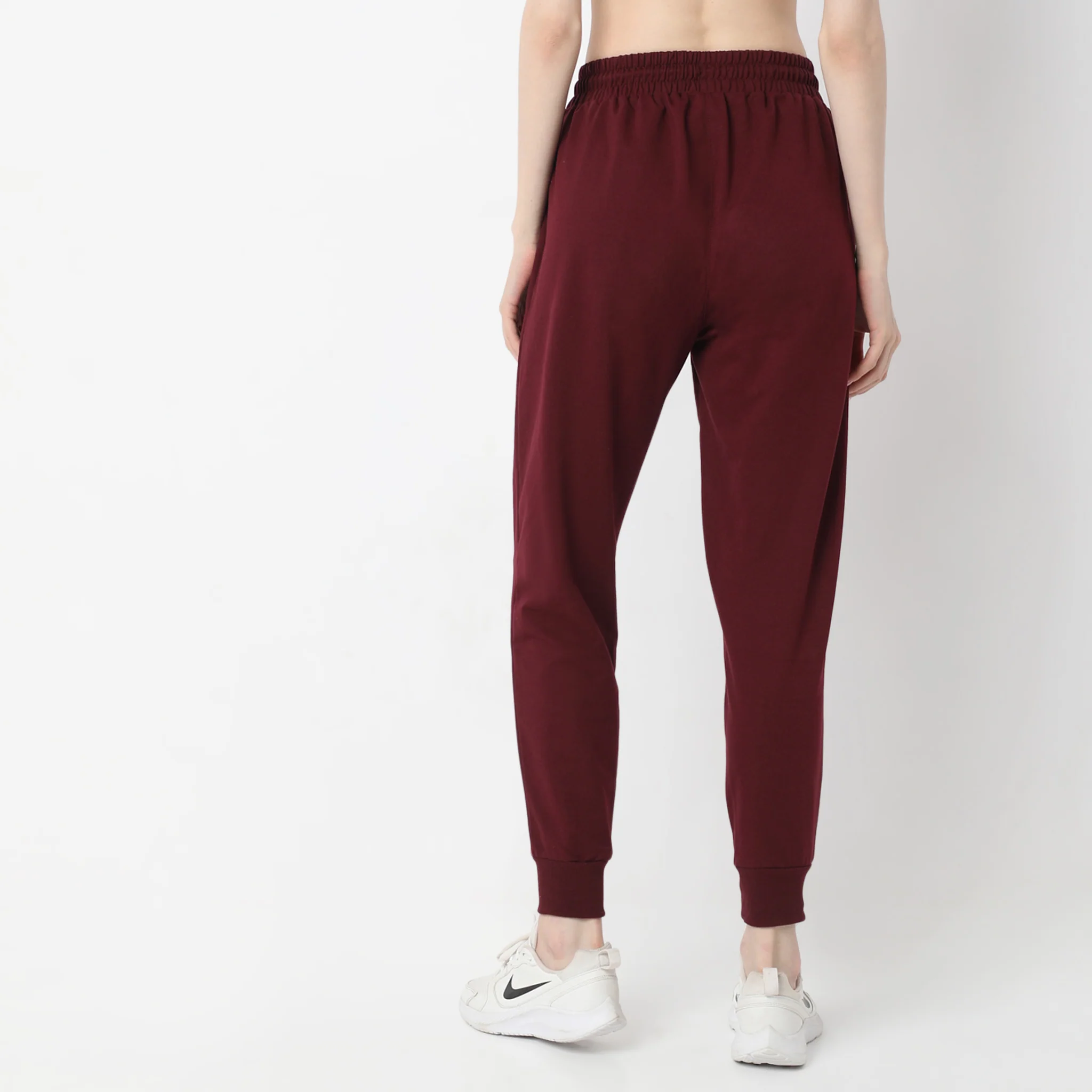 Full Length Relaxed Fit Textured High Rise Joggers - Image 3