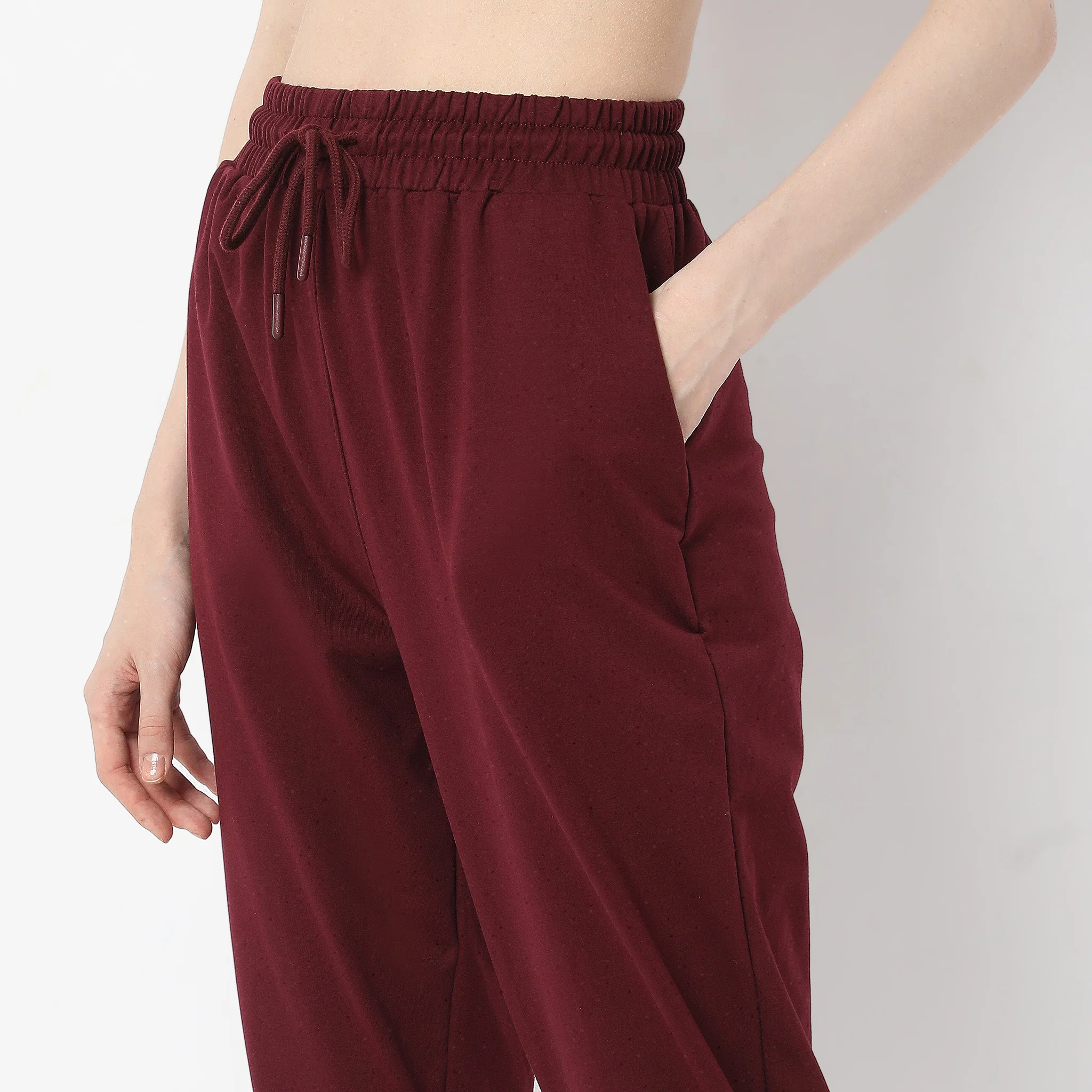 Full Length Relaxed Fit Textured High Rise Joggers - Image 4
