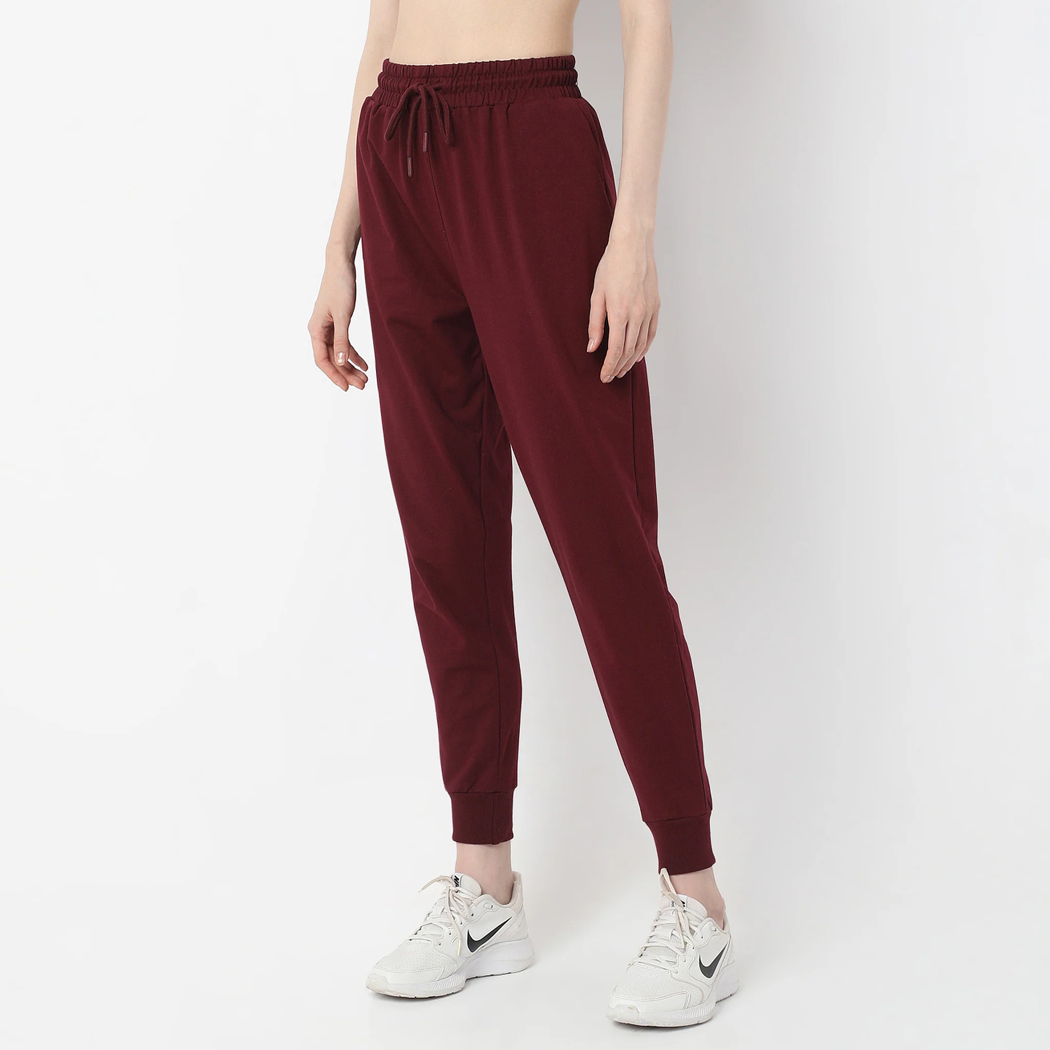 Full Length Relaxed Fit Textured High Rise Joggers - Image 5