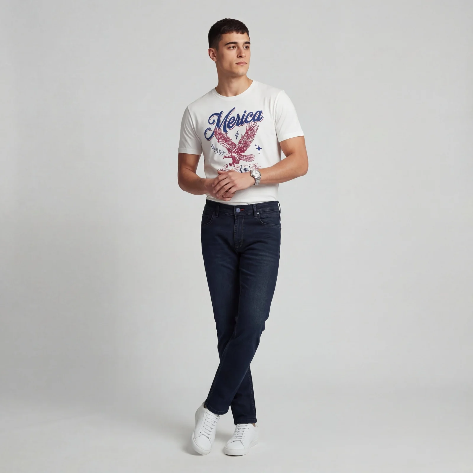 Full Length Woven Relaxed Fit Jeans