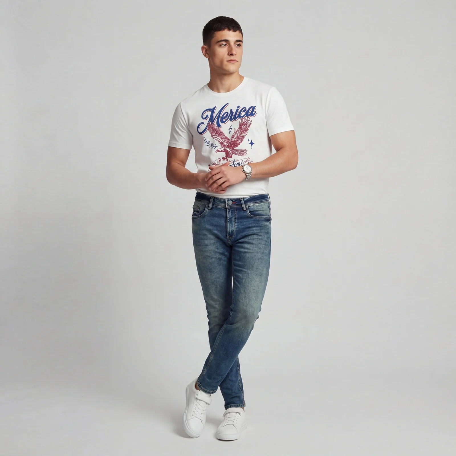 Full Length Woven Relaxed Fit Jeans