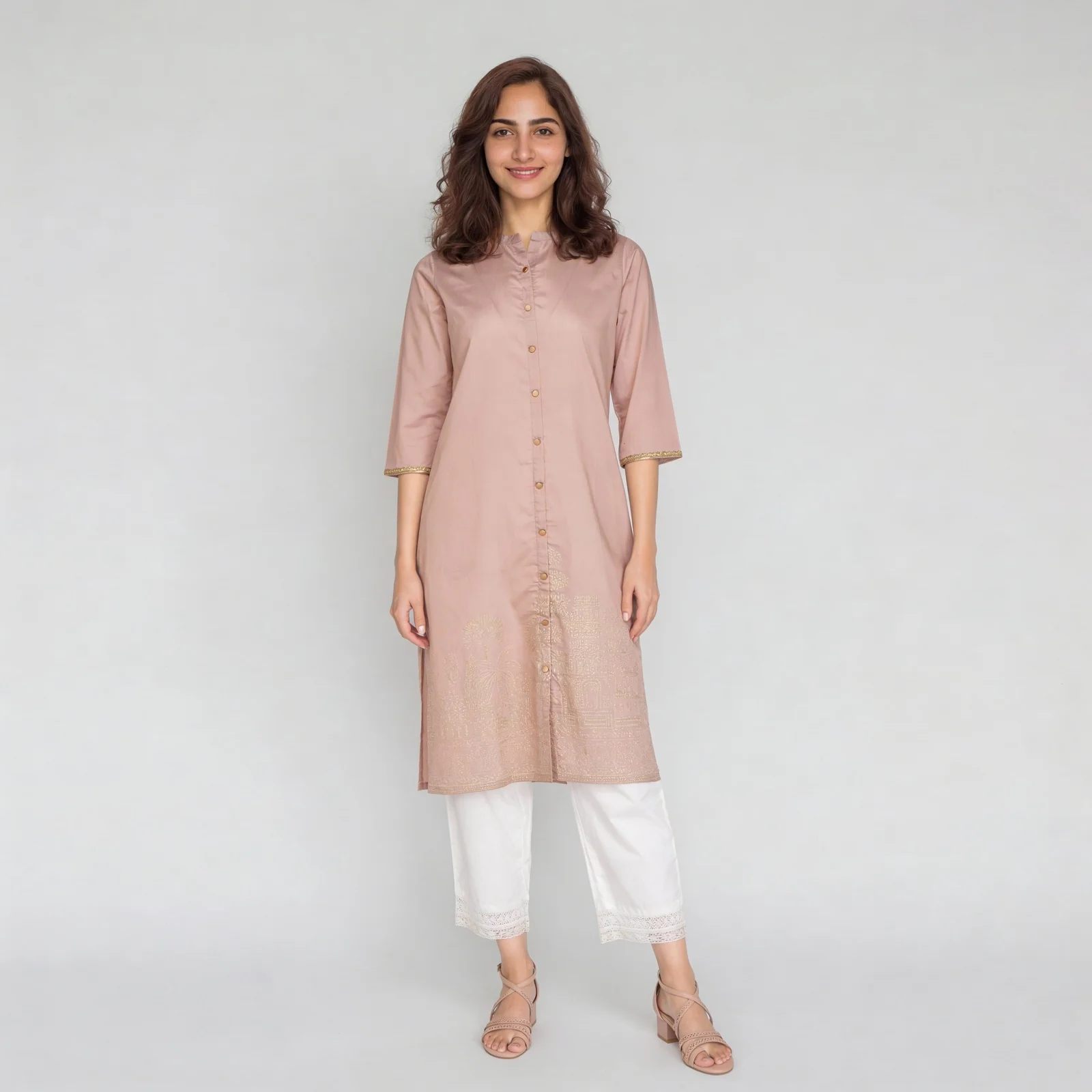 Full Placket Long Kurta - Image 2