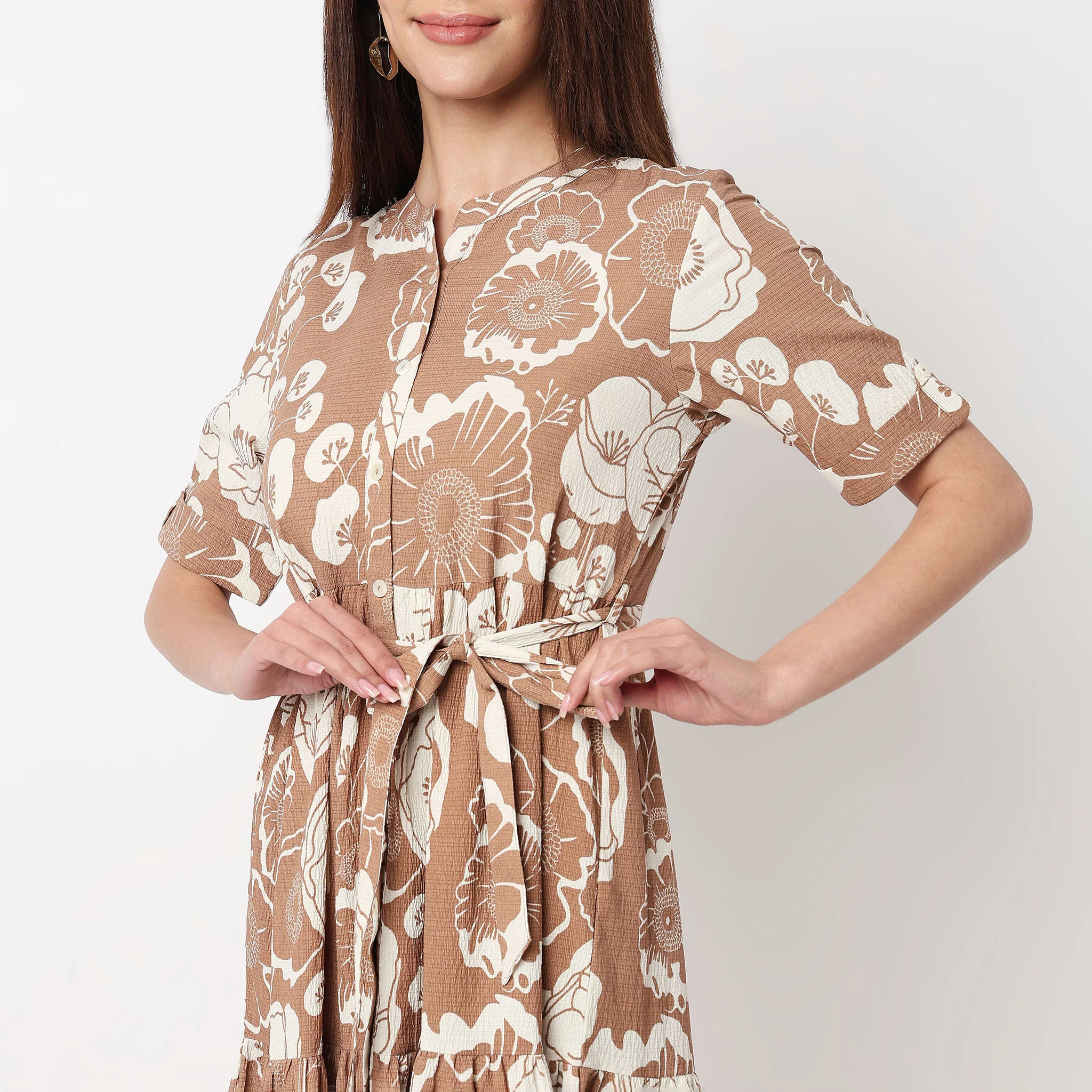 Full Placket Tiered Dress - Image 4