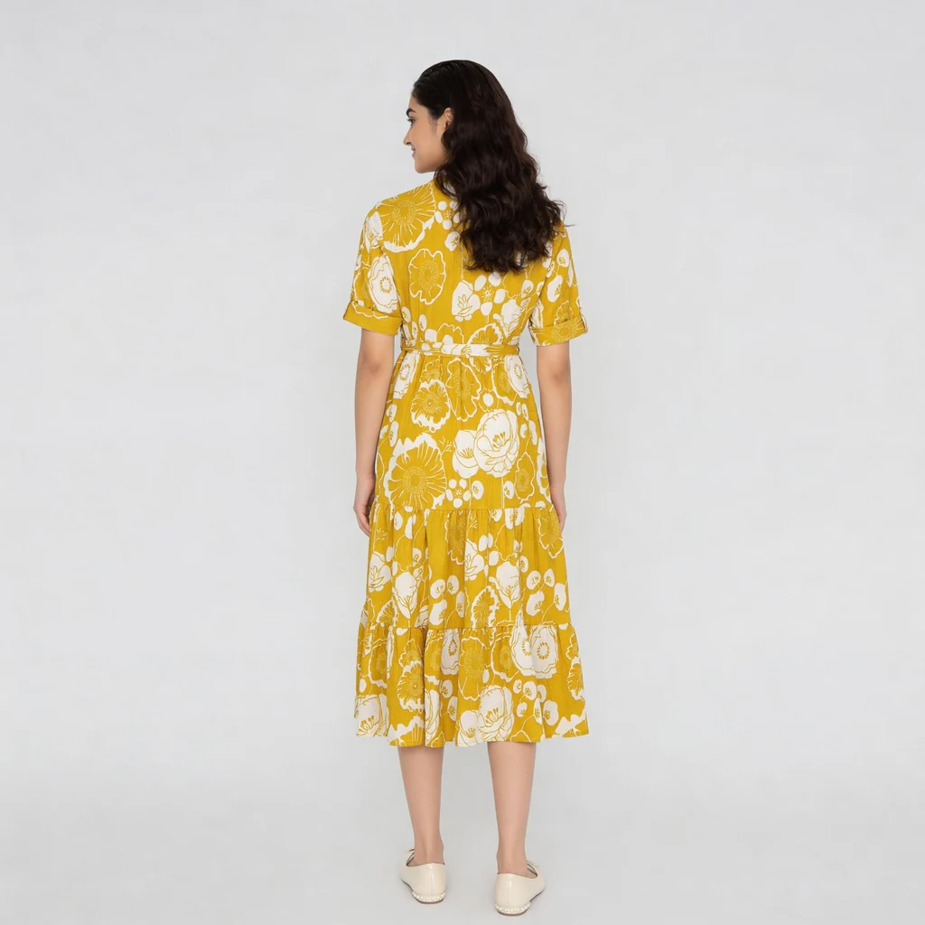 Full Placket Tiered Dress - Image 8