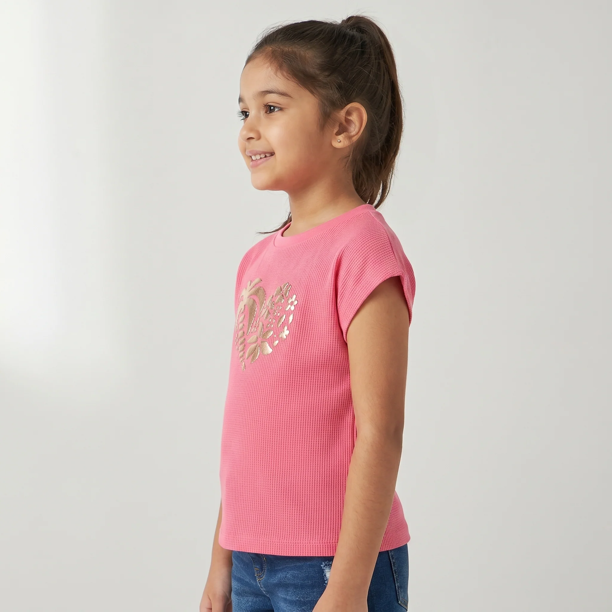 Girls Cotton Embellished T-Shirt - Image 2