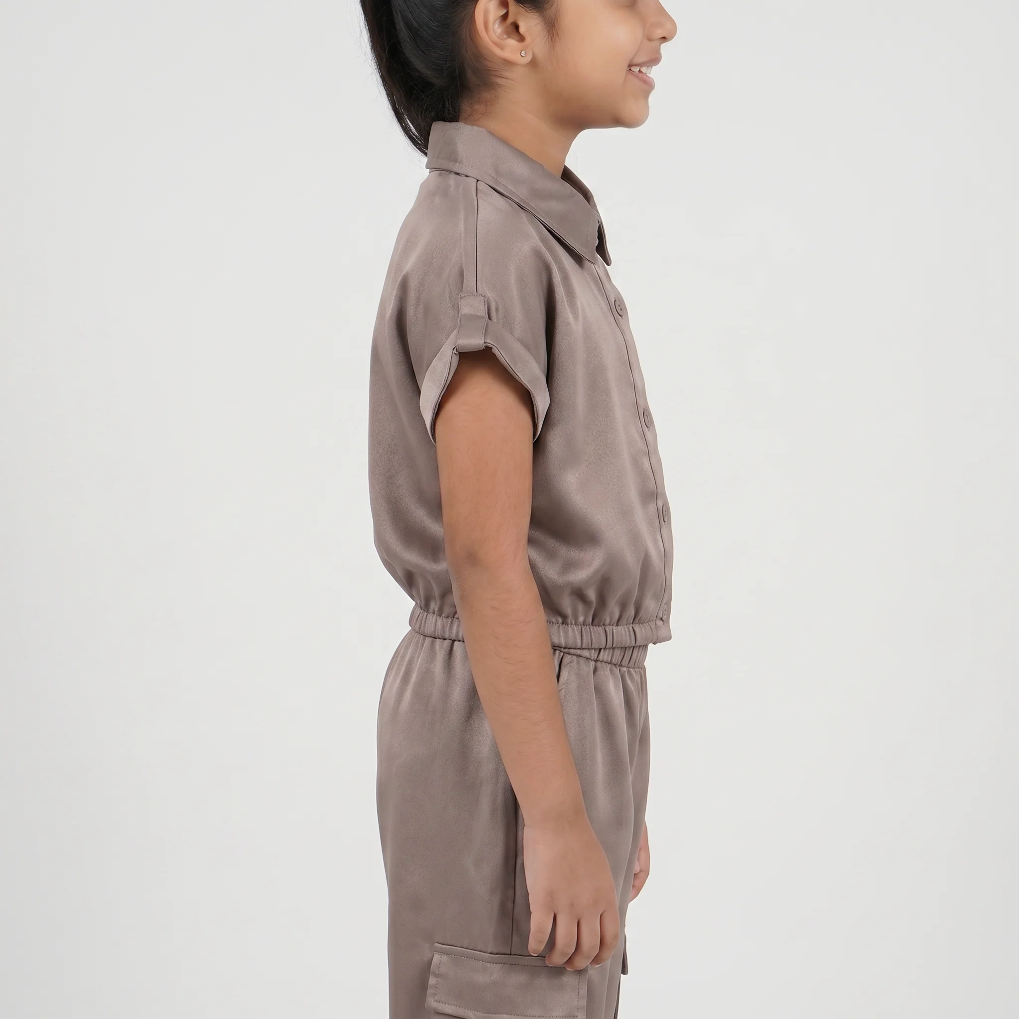 Girls Solid Crop Top - Image 2