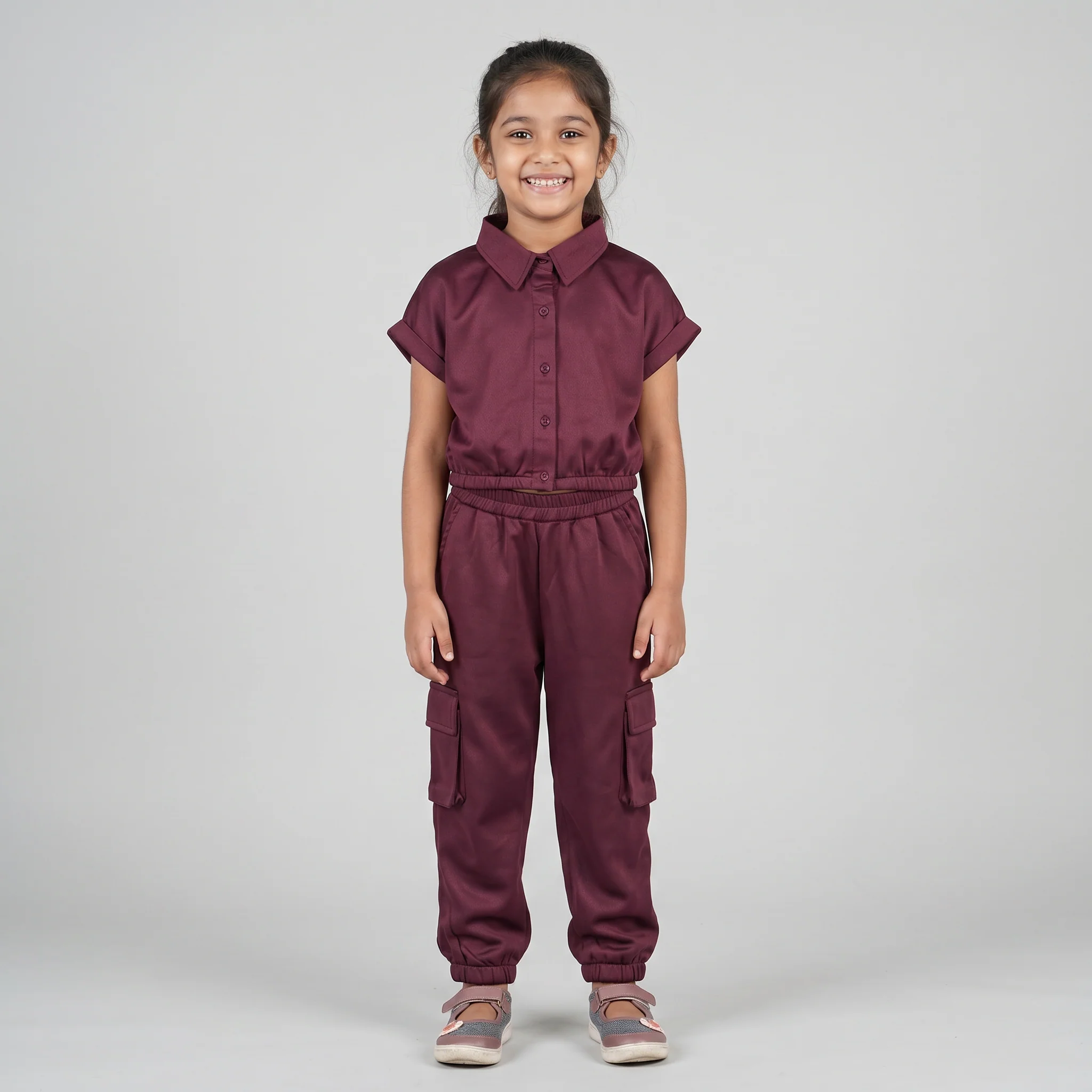 Girls Solid Crop Top - Image 5