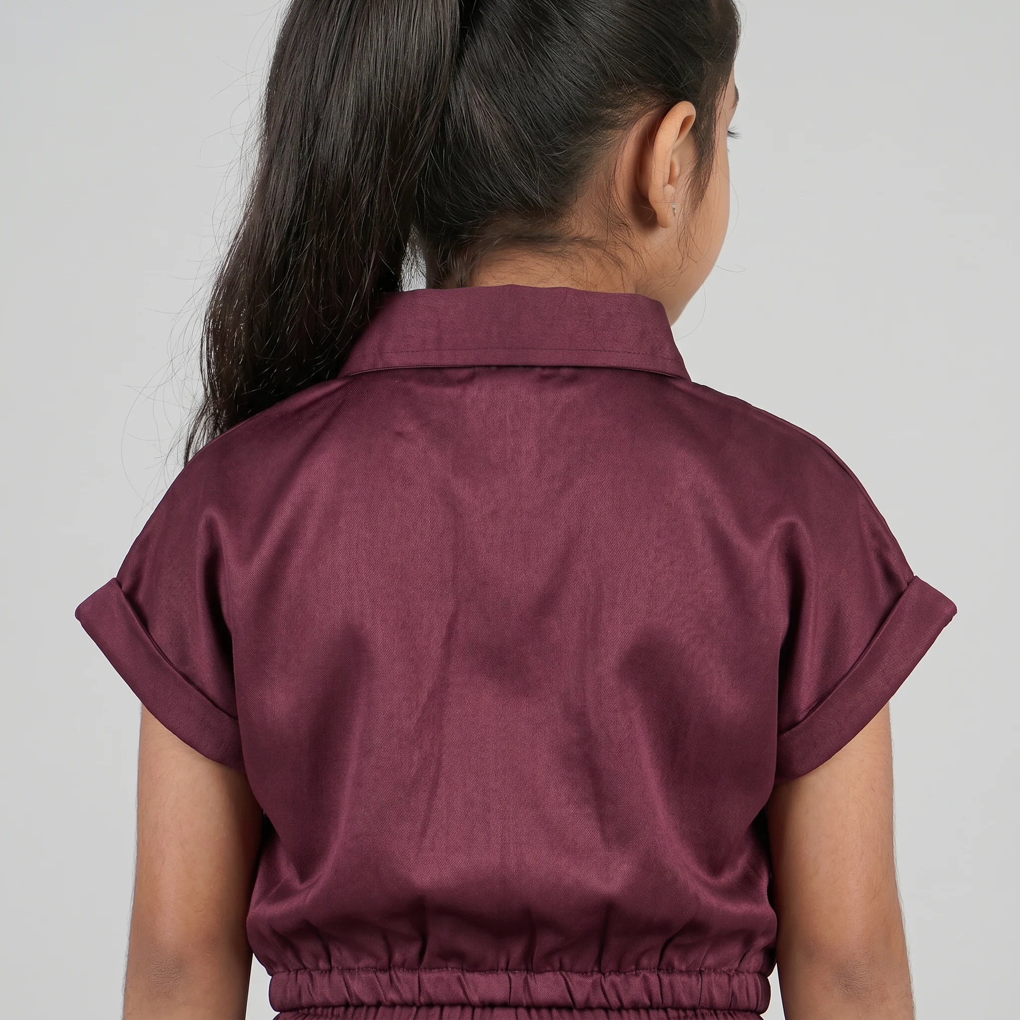 Girls Solid Crop Top - Image 7