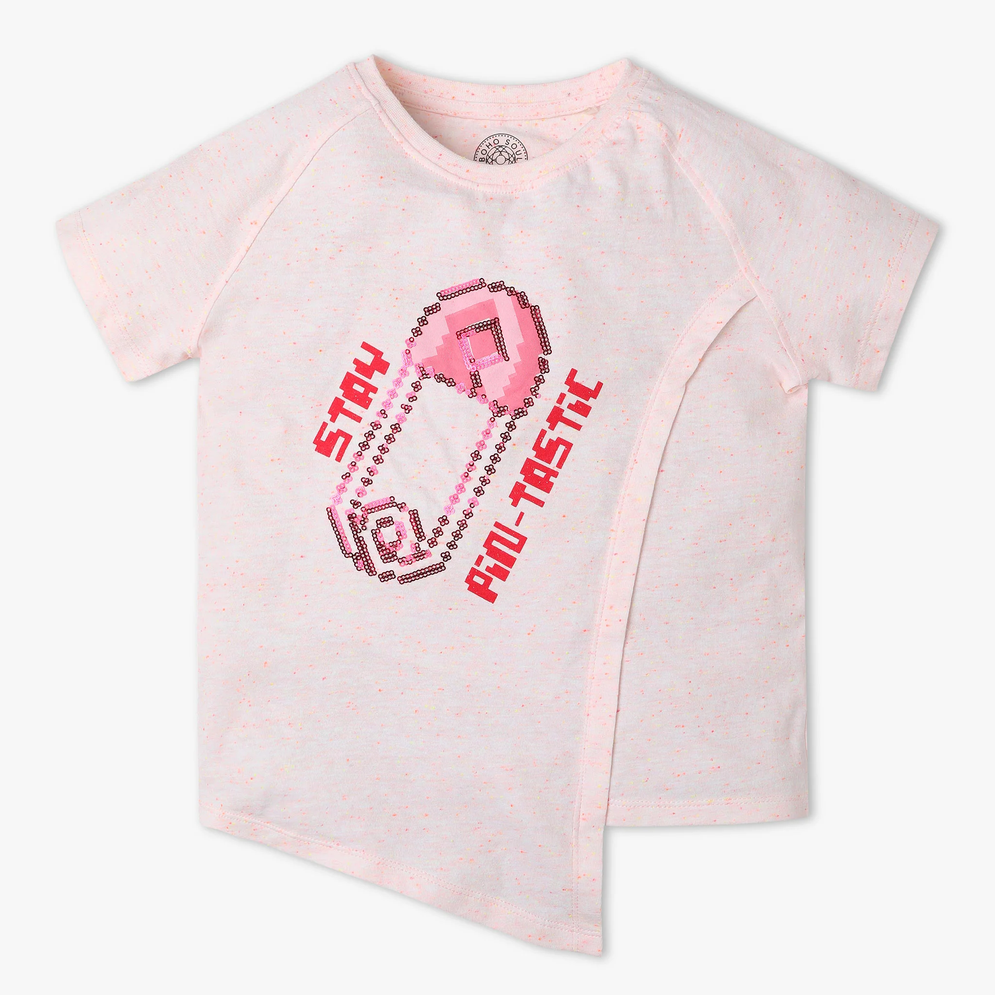 Girls Boxy Fit Printed Crew Neck Weekend Crop T-Shirt