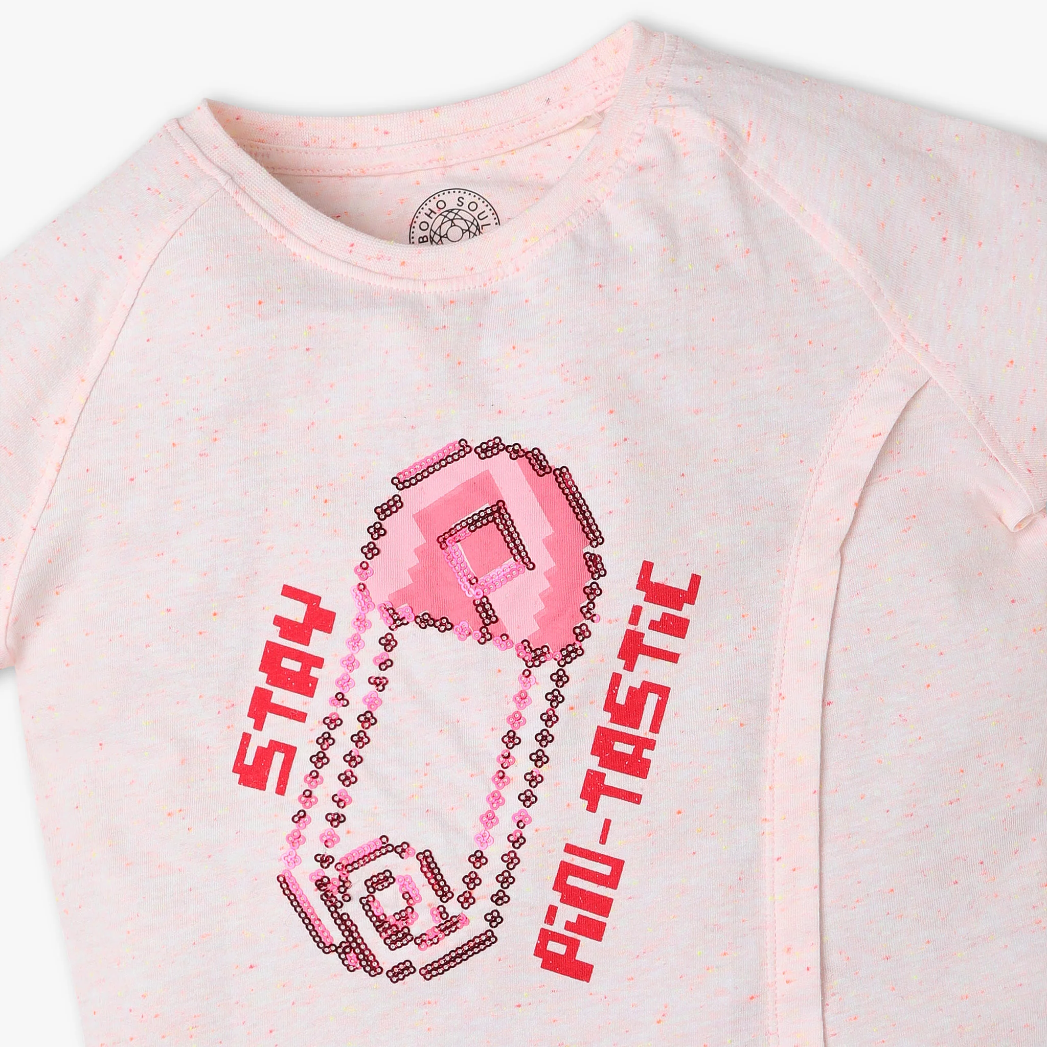 Girls Boxy Fit Printed Crew Neck Weekend Crop T-Shirt - Image 3